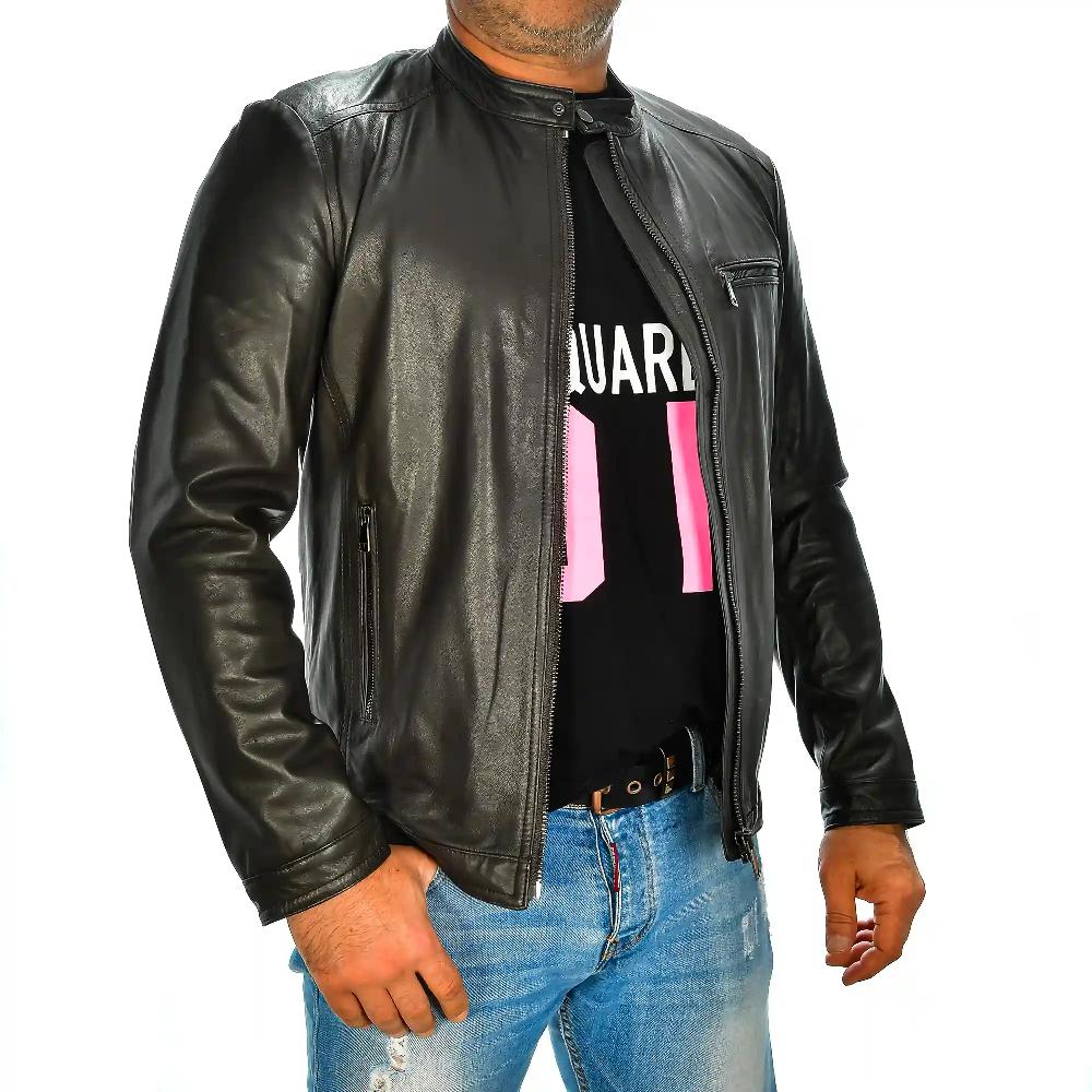 Firenze artegiani Chaqueta de hombre de piel auténtica Rebajas baratas