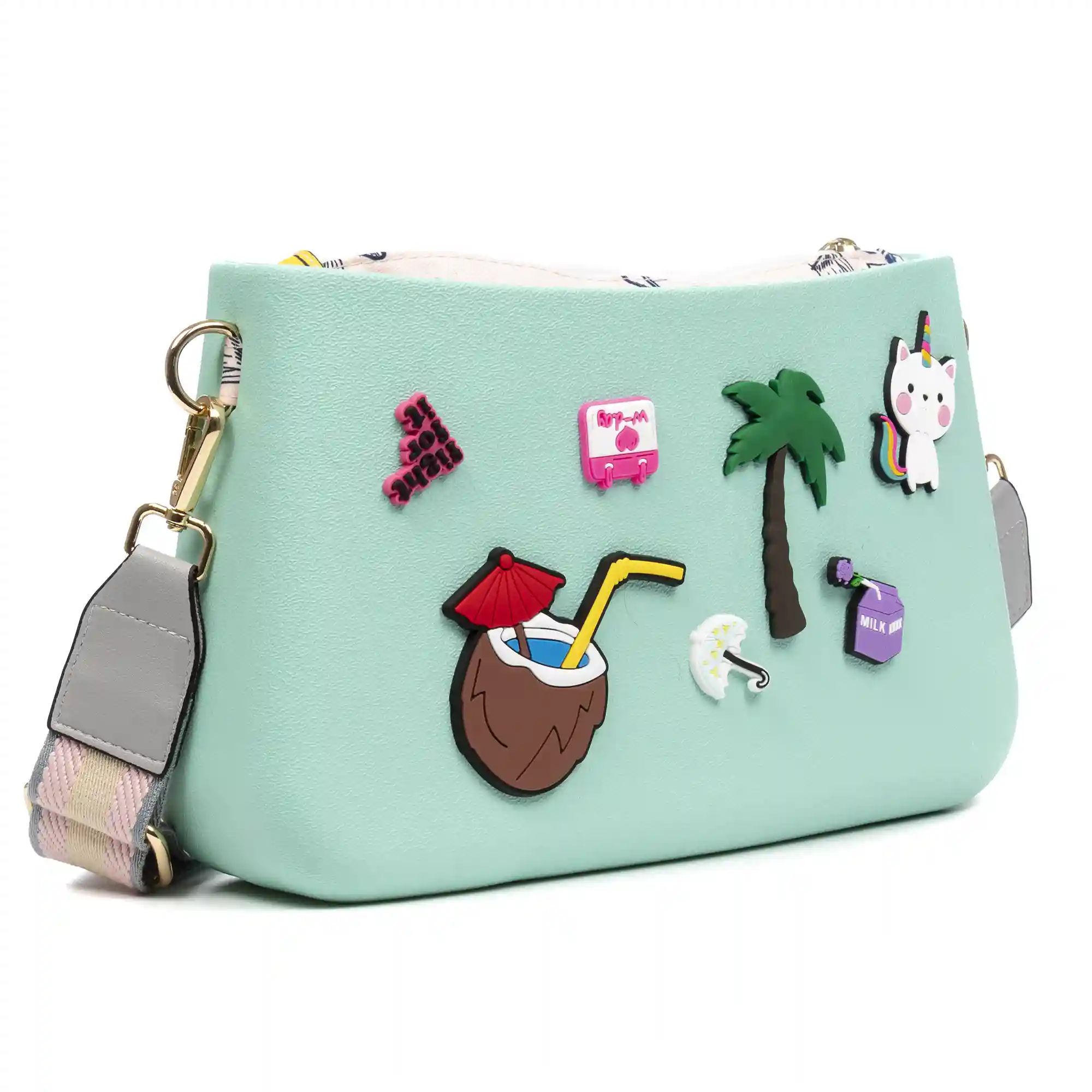Firenze artegiani Villareggia bolso bandolera de goma eva con correa ajustable y bolsa interior estampada. Correa y bolsa interior intercambiables Tienda