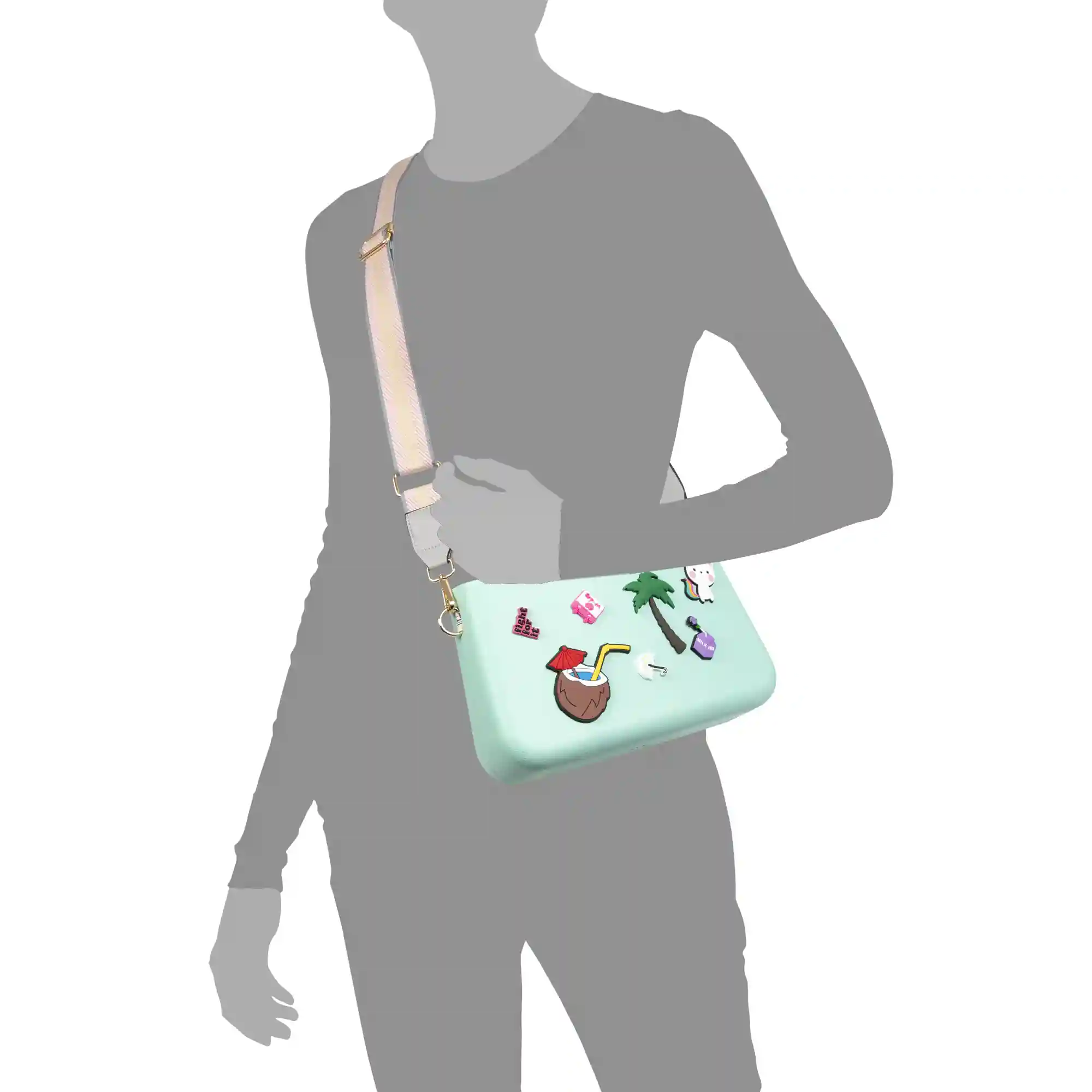 Firenze artegiani Villareggia bolso bandolera de goma eva con correa ajustable y bolsa interior estampada. Correa y bolsa interior intercambiables Tienda