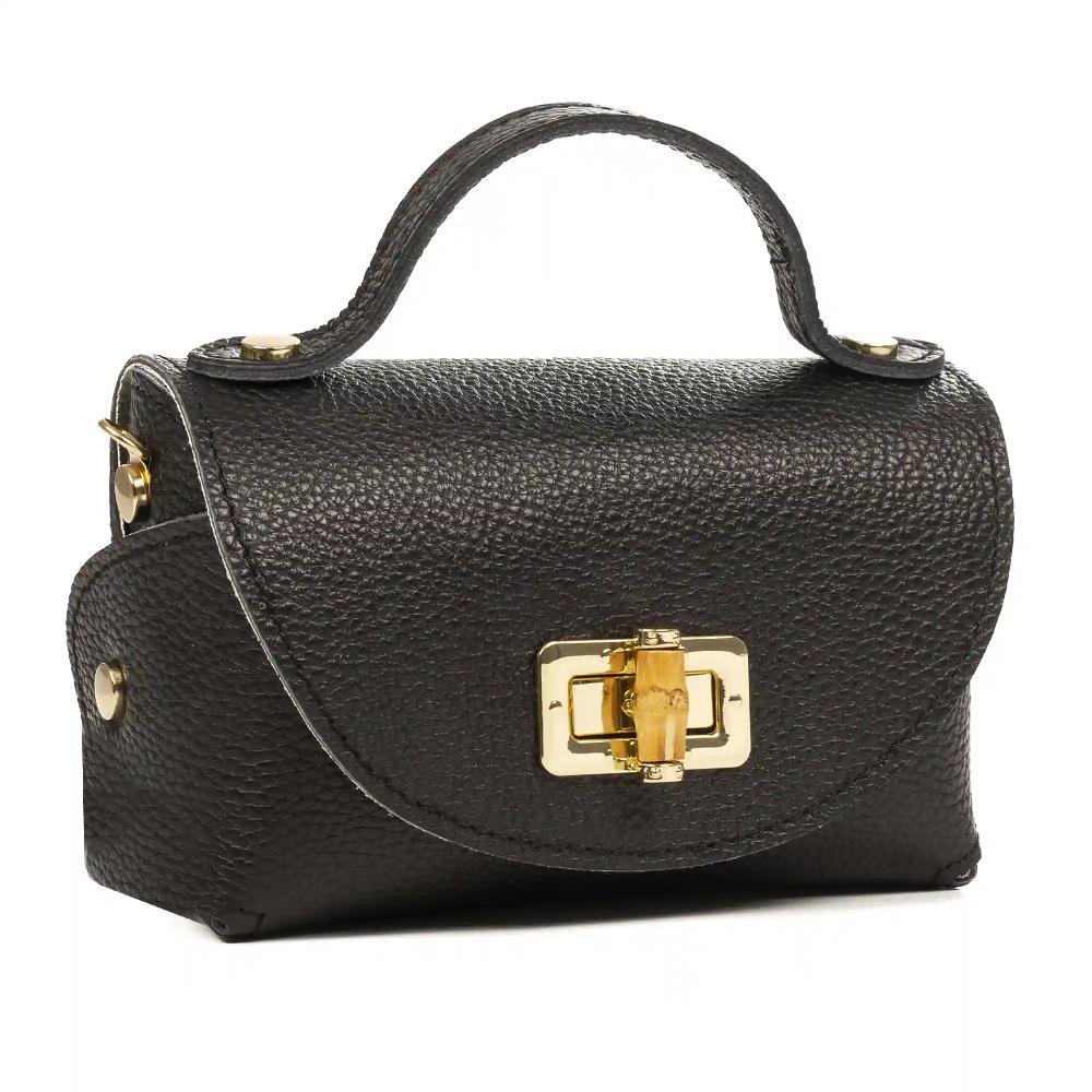 Firenze artegiani Arzano bolso bandolera piel auténtica dollaro con correa metal. Cierre exclusivo madera Último día