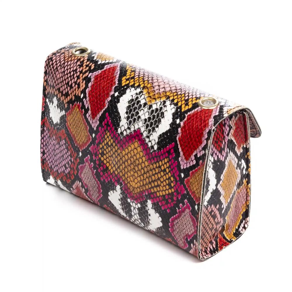 Firenze artegiani Foglio bolso bandolera mujer. Estampado pitón multicolor Promoción por tiempo limitado