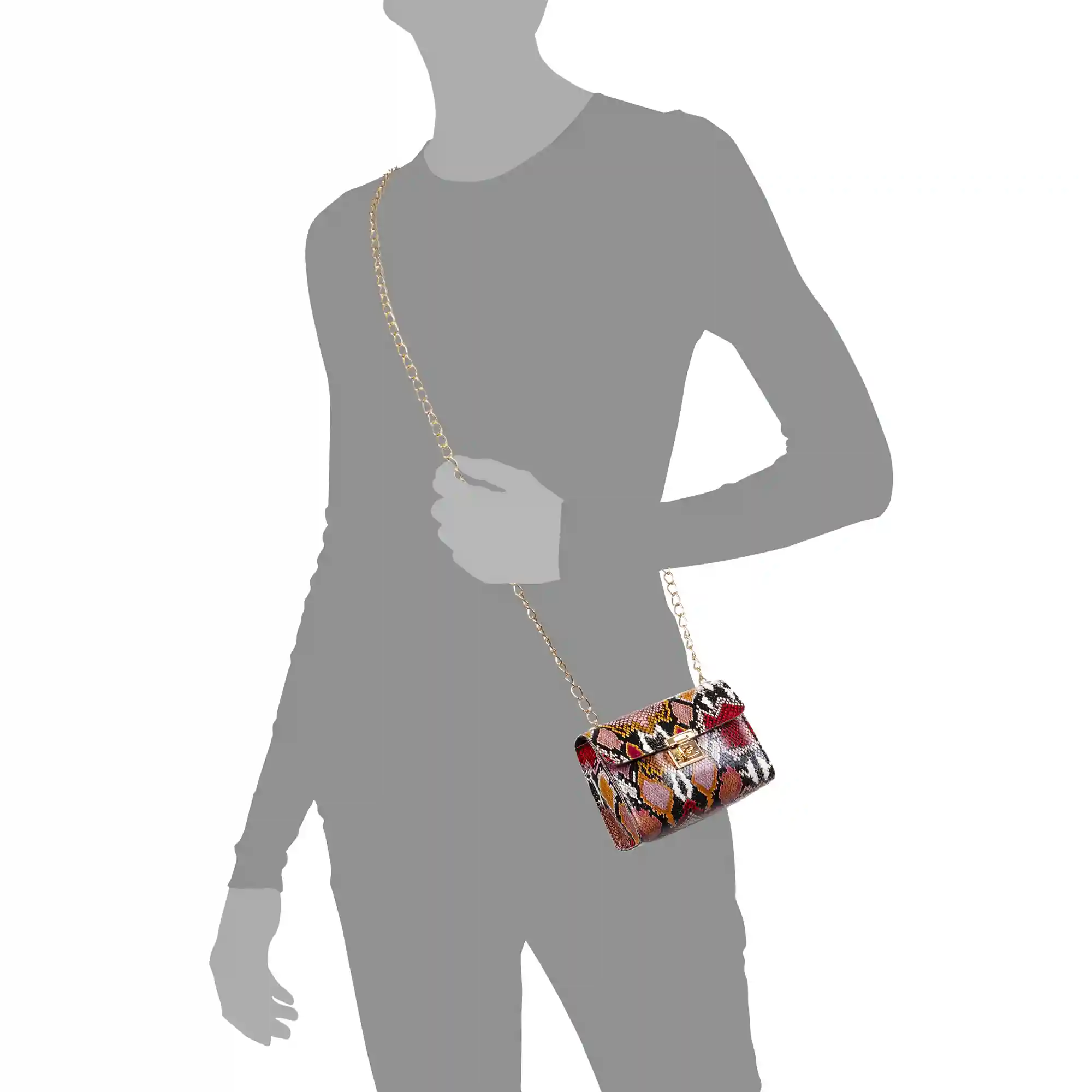 Firenze artegiani Foglio bolso bandolera mujer. Estampado pitón multicolor Promoción por tiempo limitado
