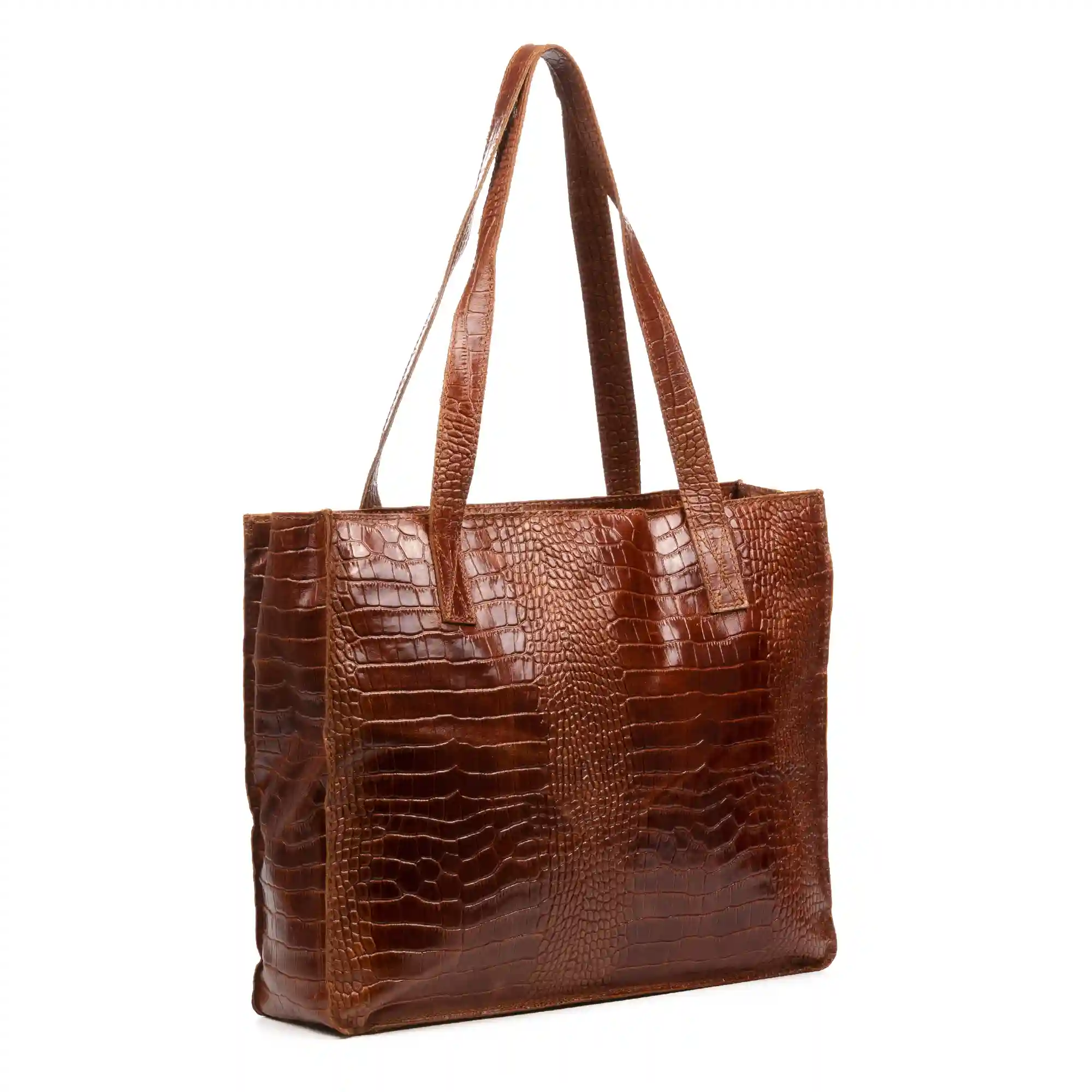 Firenze artegiani Ampezzo bolso de hombro mujer. Piel auténtica Gamuza grabado cocodrilo Descuento por venta flash