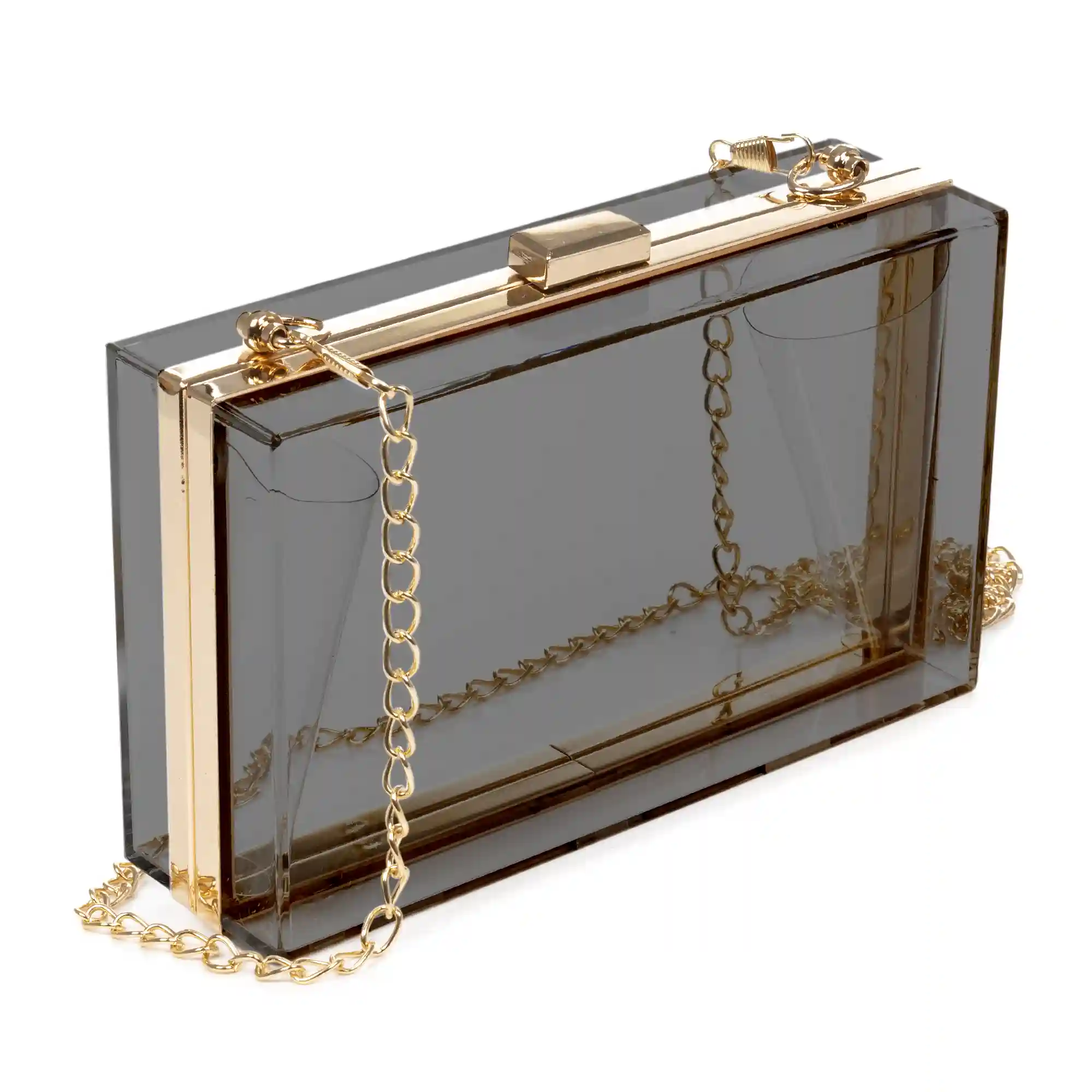 Firenze artegiani Villalfonsina bolso Clutch de mano de metacrilato transparente con cadena Grandes ahorros