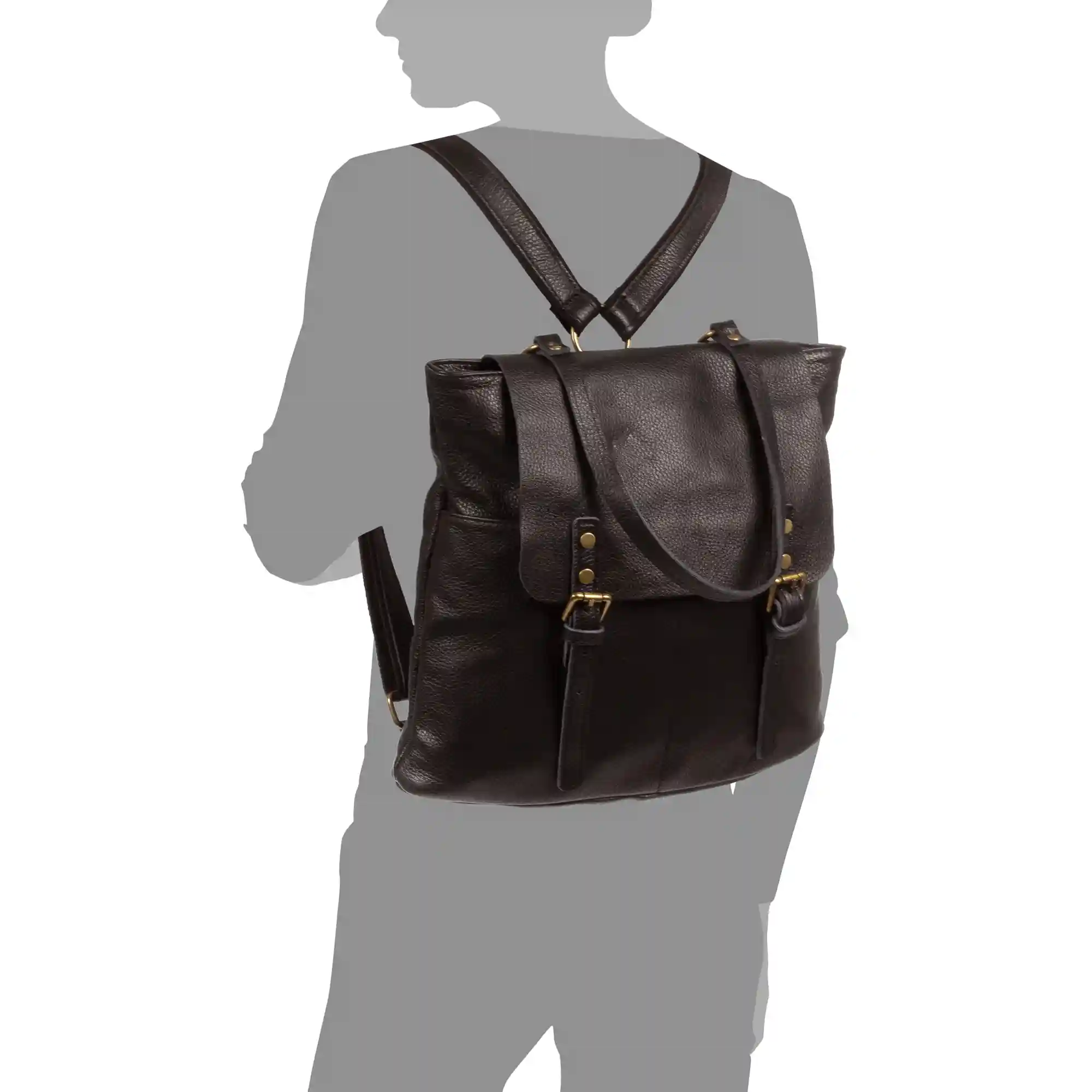 Firenze artegiani Amatre Bolso mochila Mujer. Piel auténtica Dollaro Tienda