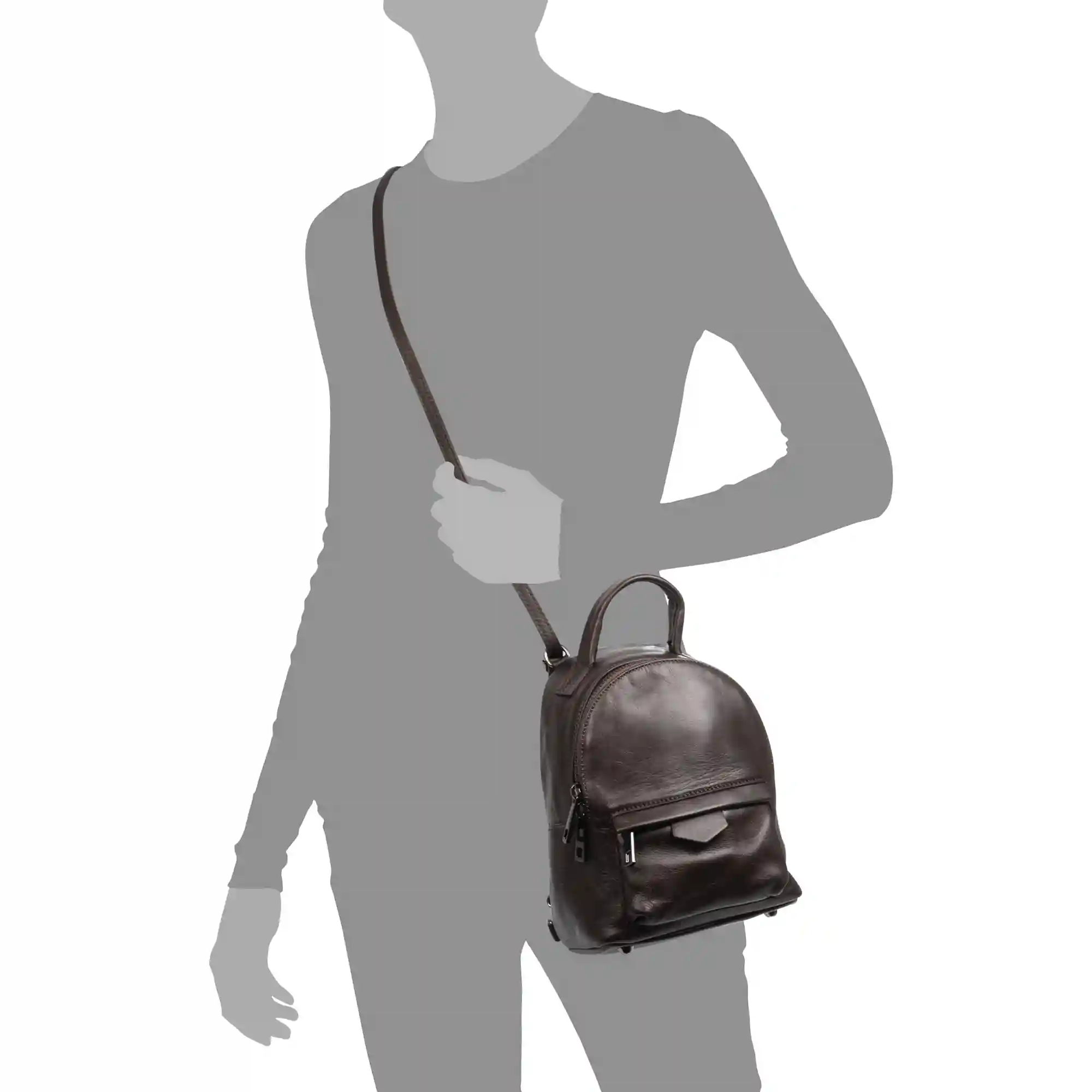 Firenze artegiani Aradeo bolso mochila mujer. Piel auténtica acabado Sauvage Liquidación