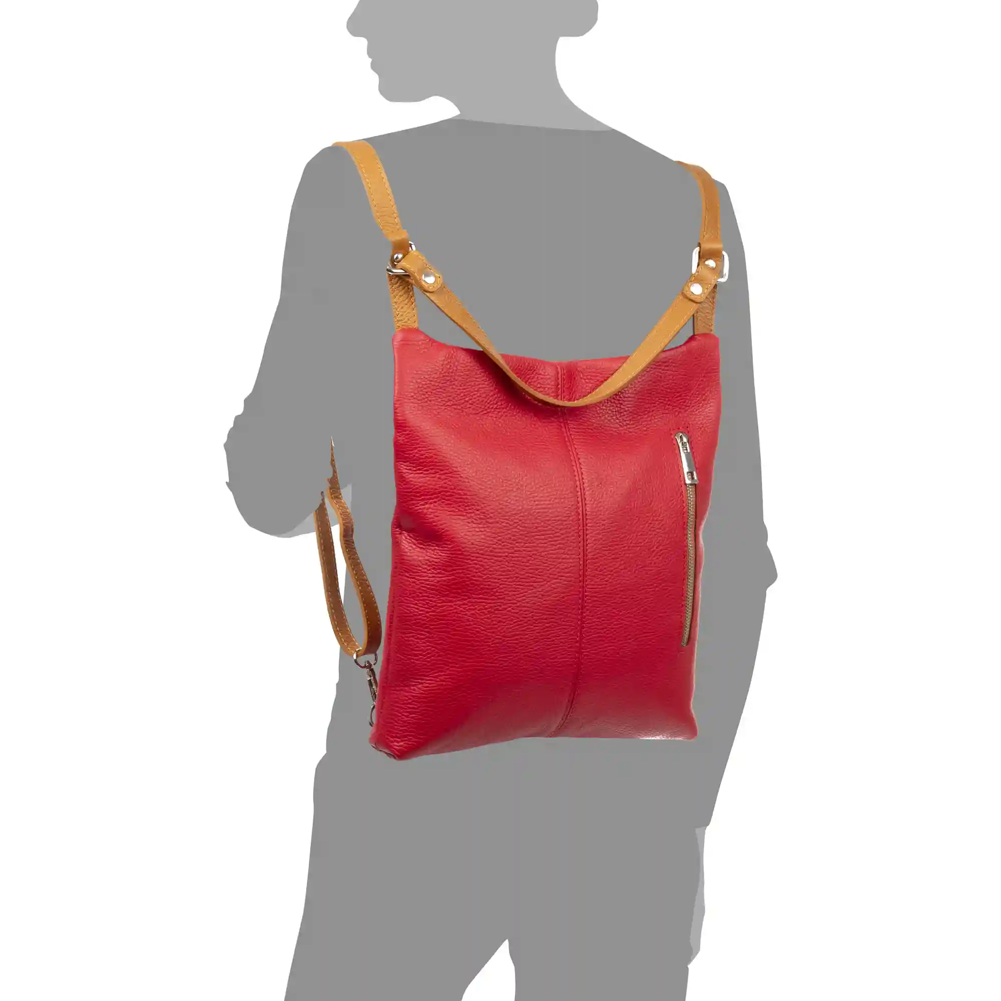 Firenze artegiani Alto bolso mochila y bolso de hombro mujer. Piel auténtica Dollaro Rebajas online