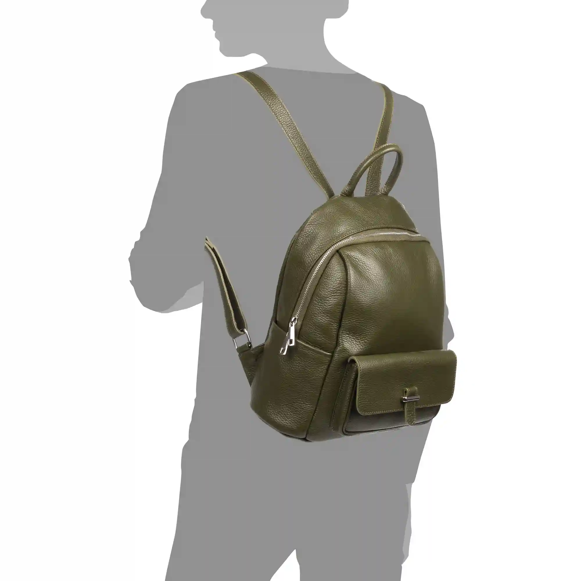 Firenze artegiani Albignasego bolso mochila de mujer. Piel auténtica acabado Dollaro Oferta especial
