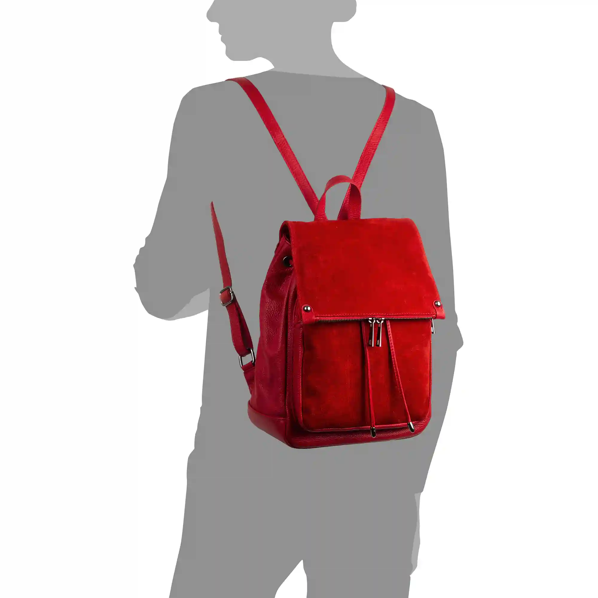 Firenze artegiani Aggius Bolso mochila Mujer. Piel auténtica Dollaro Gamuza COMPRAR AHORA