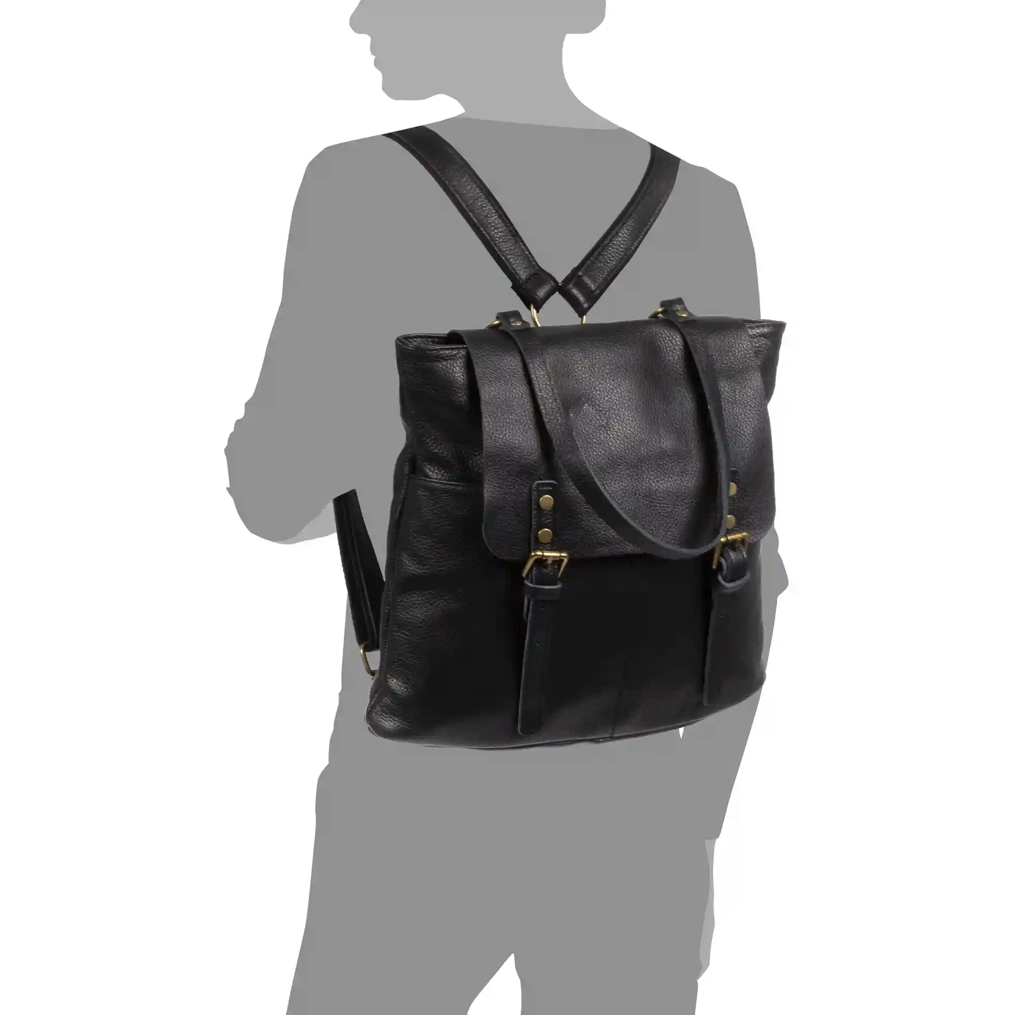 Firenze artegiani Amatre Bolso mochila Mujer. Piel auténtica Dollaro Último día