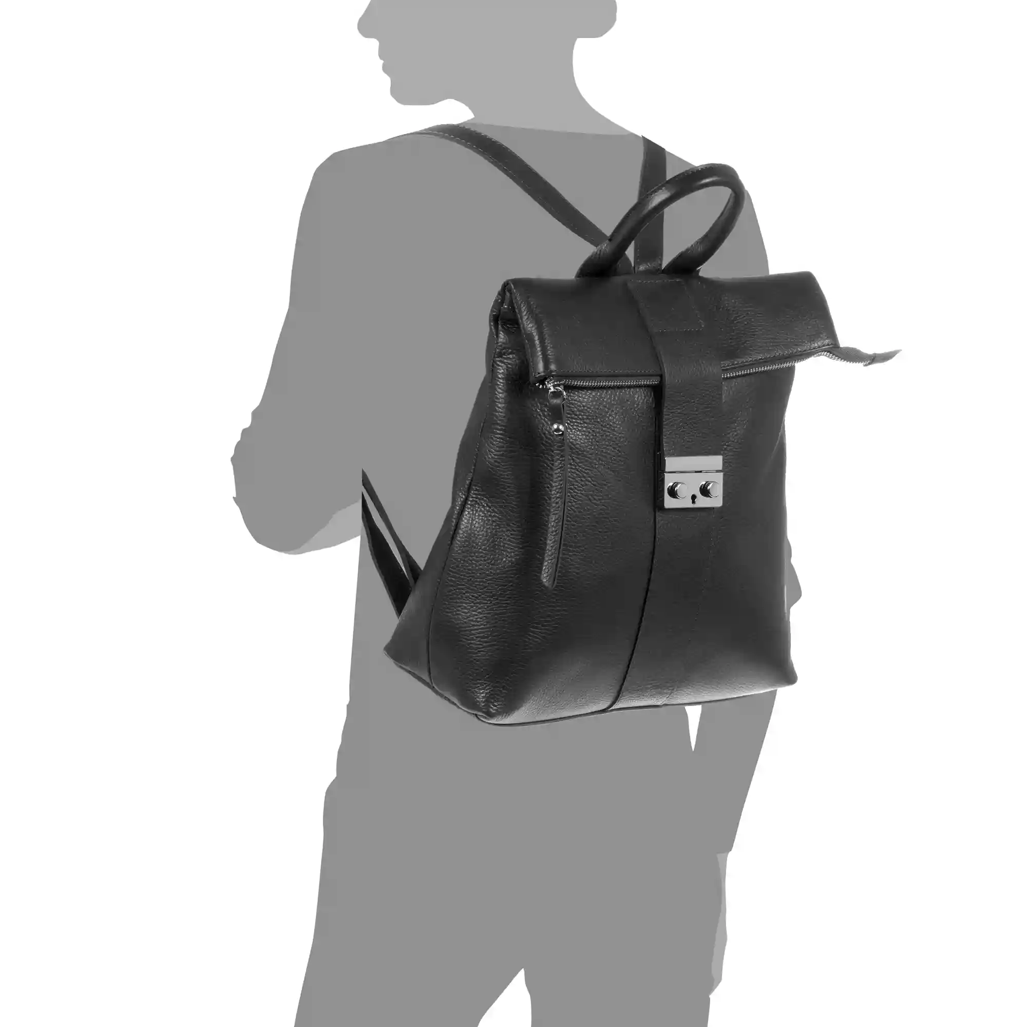 Firenze artegiani Foca Bolso mochila Mujer.Piel auténtica Dollaro Solo hoy