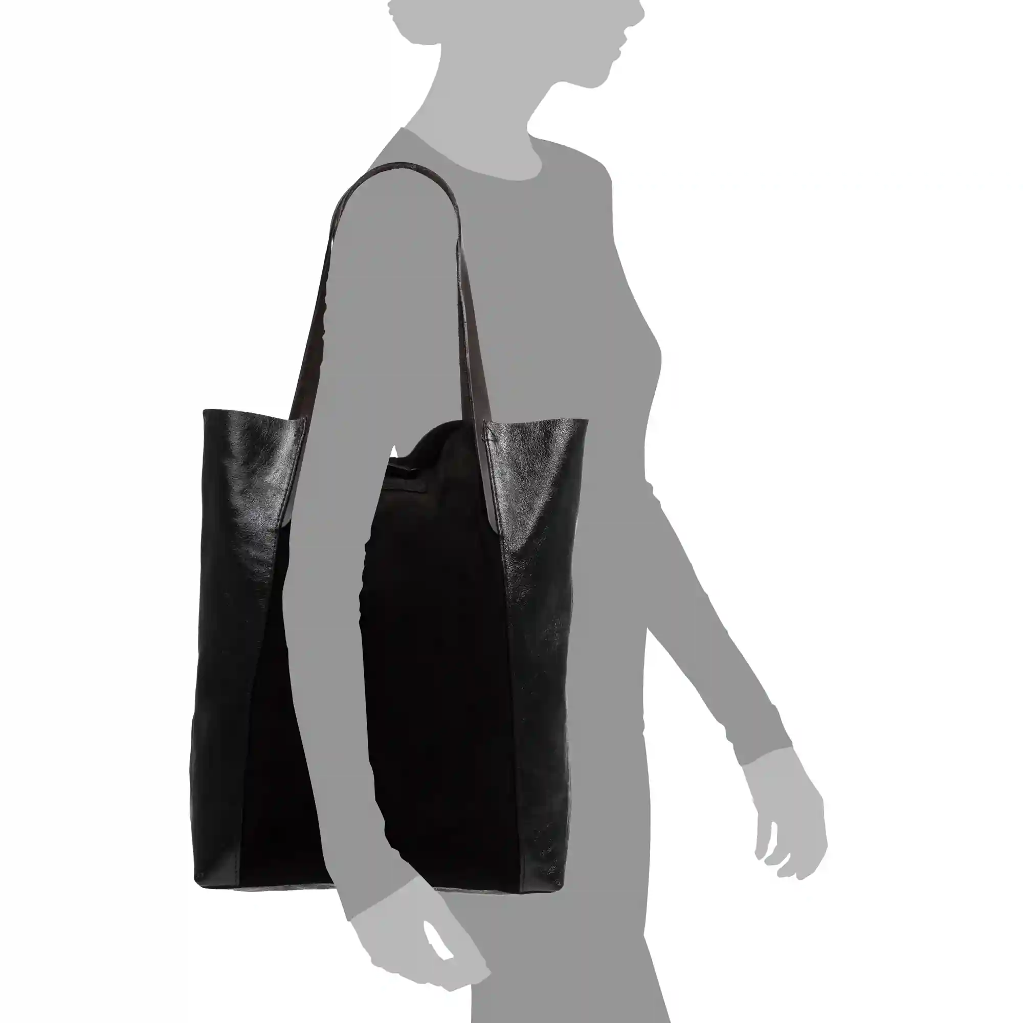 Firenze artegiani Ales bolso Shopper mujer. Piel auténtica Gamuza Lacada En oferta