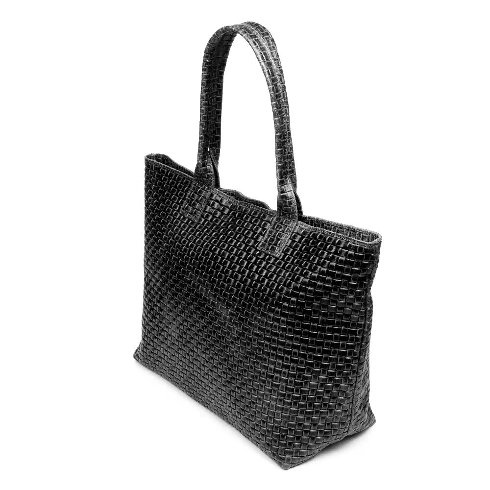 Firenze artegiani Albisola bolso de hombro de mujer. Piel auténtica acabado Gamuza grabado entrelazado Libre de impuestos