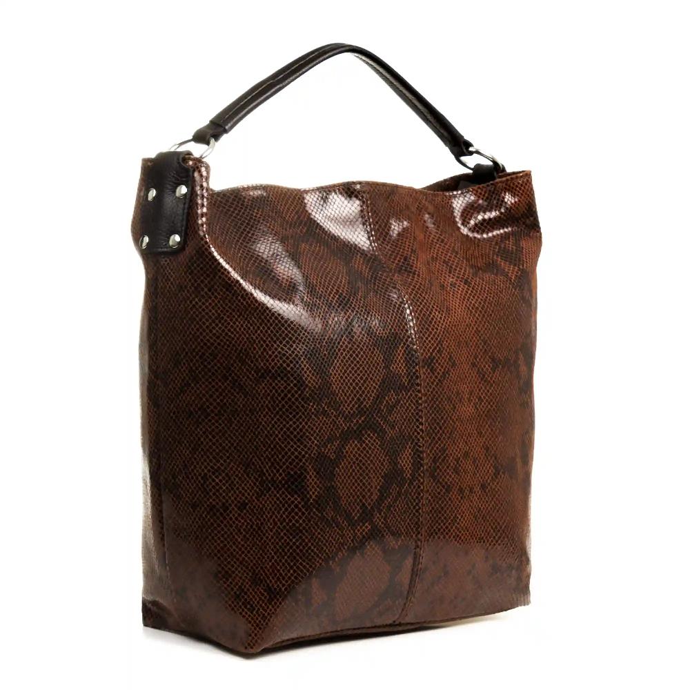 Firenze artegiani Alagna Bolso Shopper Mujer.Piel auténtica Gamuza Estampado Serpiente Oferta exclusiva