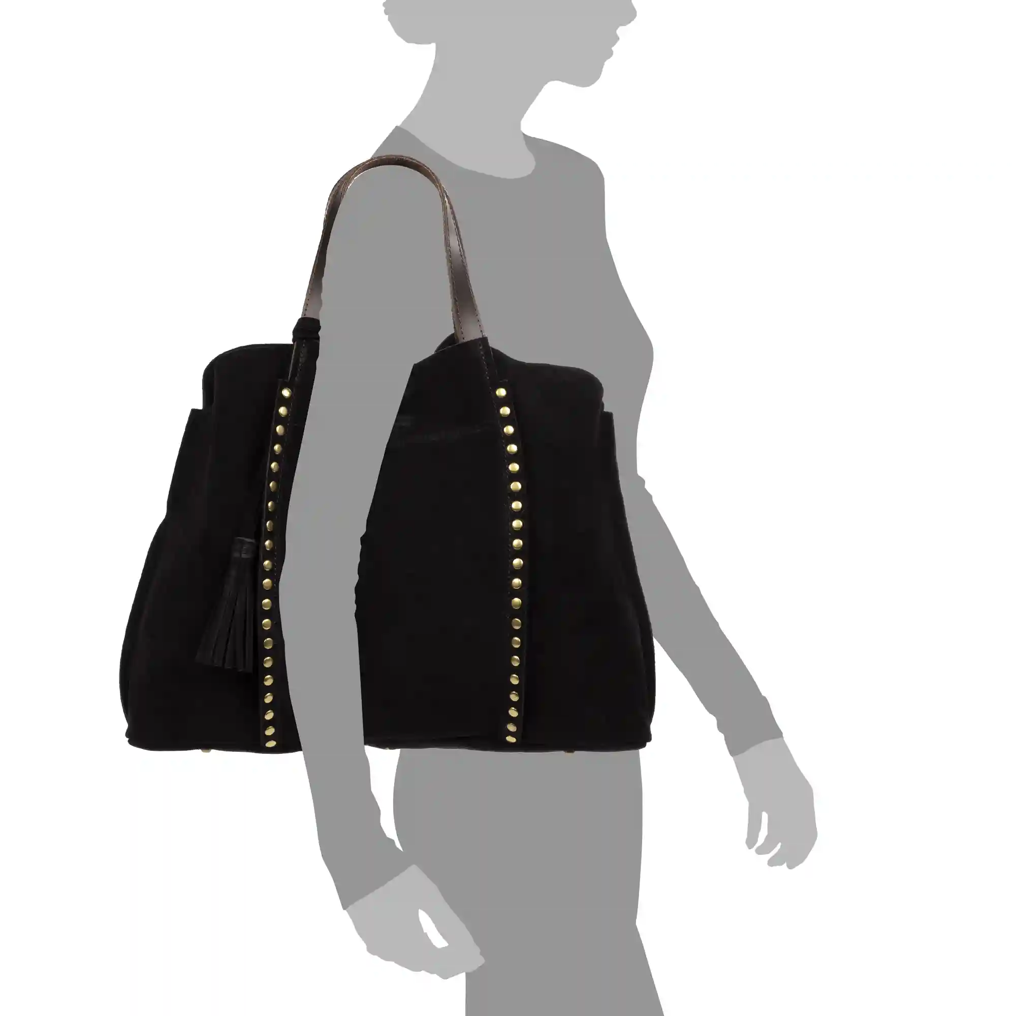 Firenze artegiani Airola Bolso Shopper mujer. Tejido Gamuza sin acabado Última moda