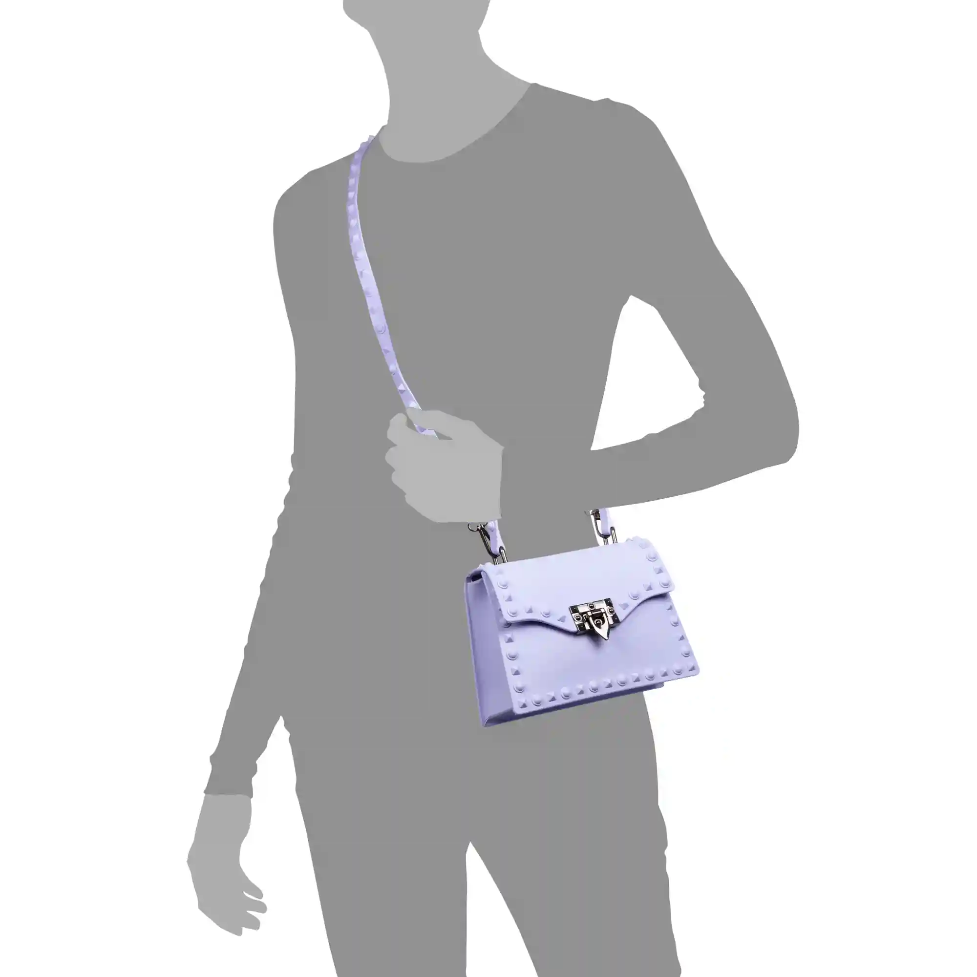 Firenze artegiani Villamaina bolso tote mini de pvc con grabado tachuelas. Cierre diseño esxclusivo En línea