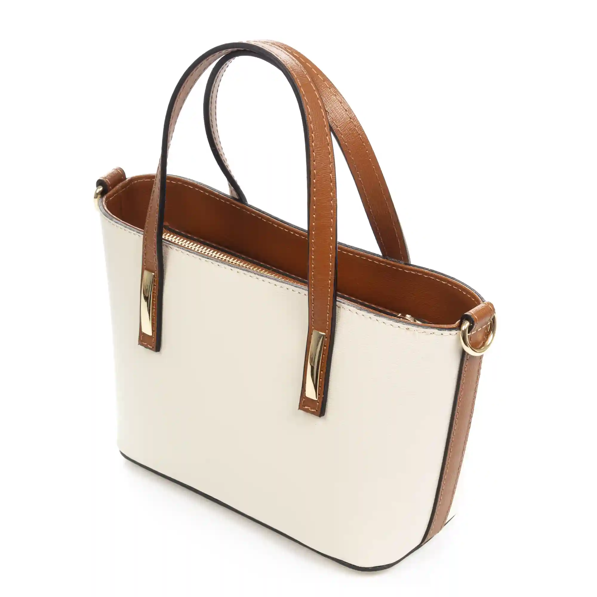Firenze artegiani Argenta bolso tote compacto mujer. Piel auténtica Saffiano Venta caliente