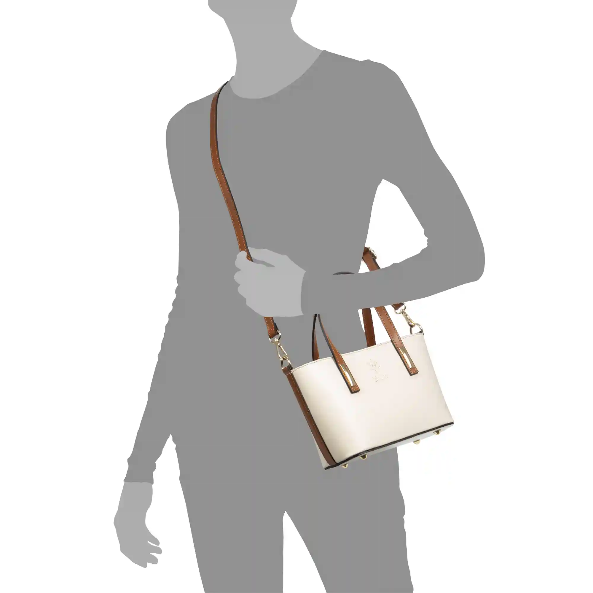 Firenze artegiani Argenta bolso tote compacto mujer. Piel auténtica Saffiano Venta caliente