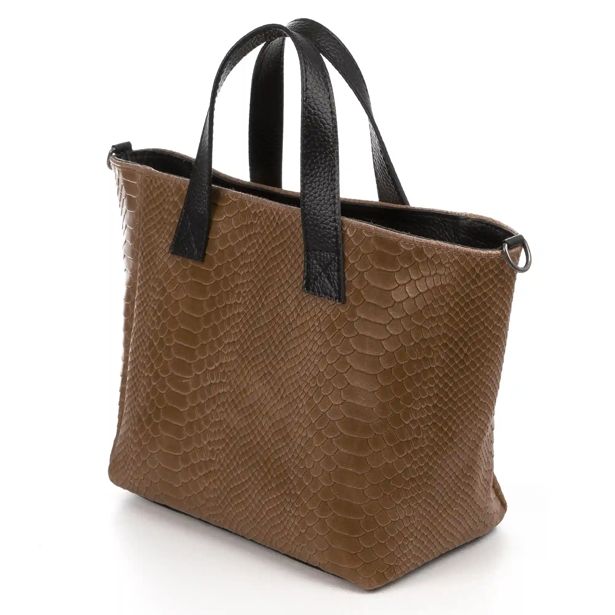 Firenze artegiani Cassandra bolso tote mujer. Piel auténtica Gamuza grabado serpiente Ventas relámpago
