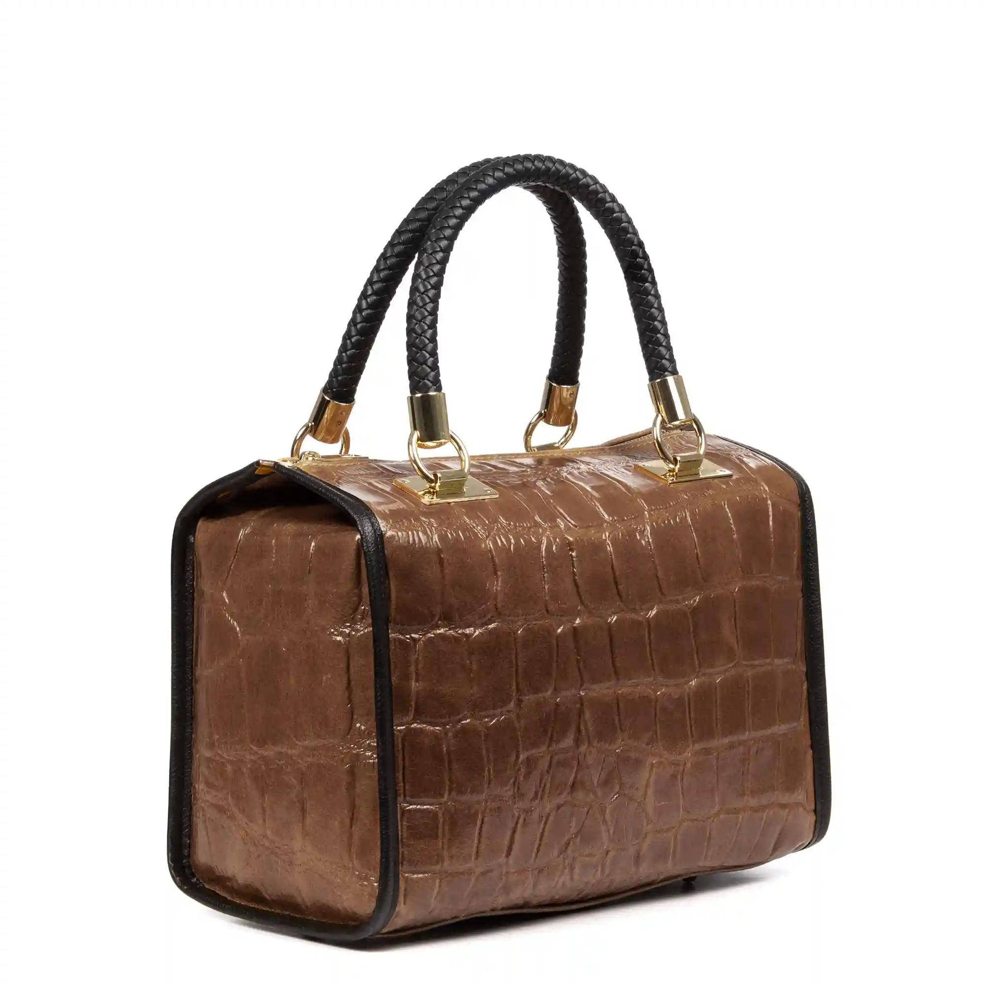 Firenze artegiani Catena Bolso tote Mujer. Piel auténtica Gamuza Grabado Cocodrilo Grande Tienda