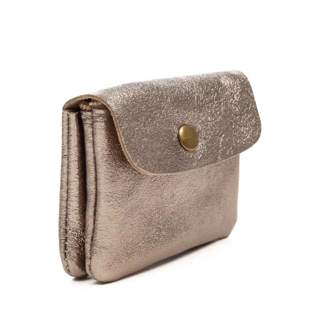 Firenze artegiani Alpignano monedero mujer. Piel auténtica Gamuza lacada brillante Oferta especial