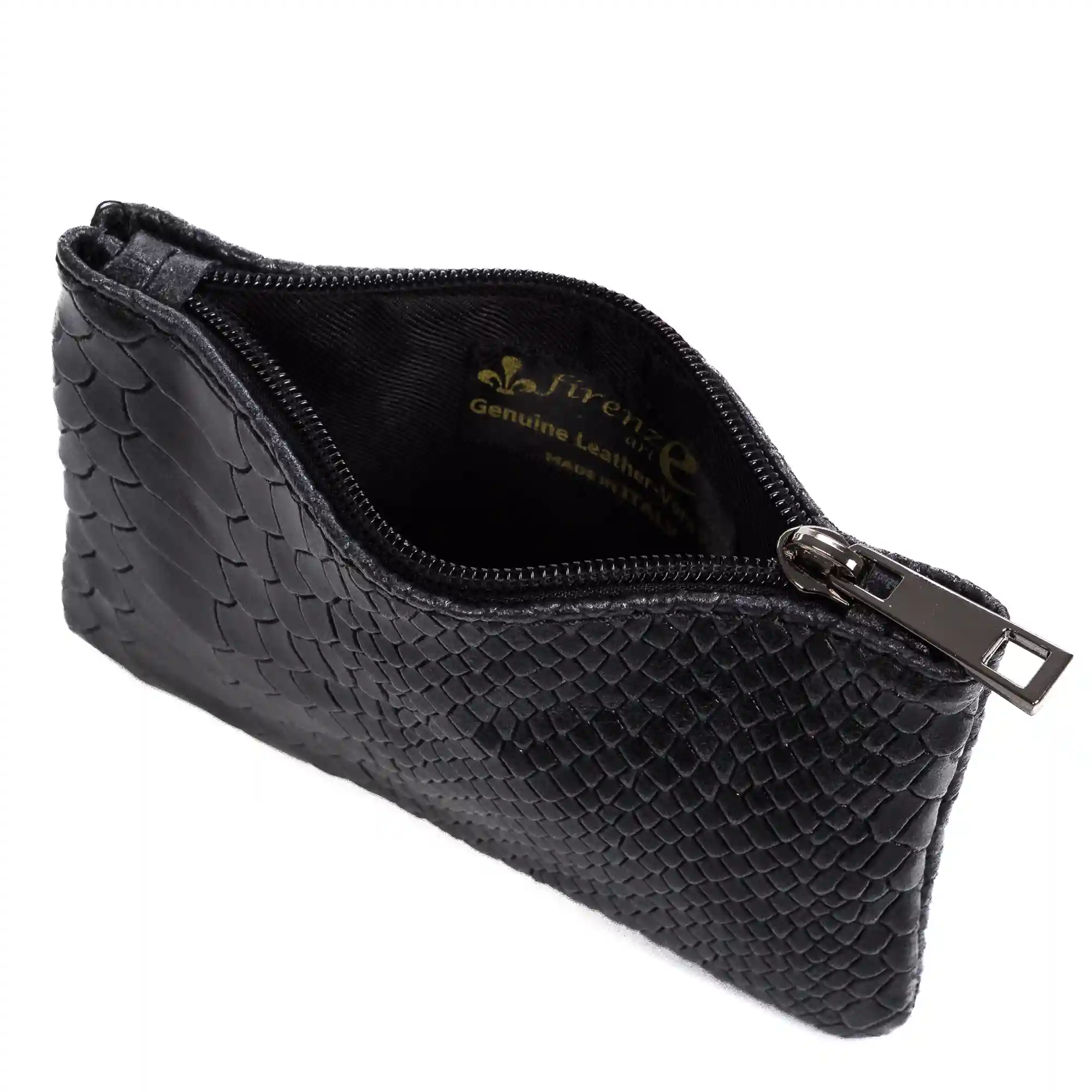 Firenze artegiani Seconda Cartera Mujer Mujer.Piel auténtica Gamuza Grabado Serpiente Promoción por tiempo limitado