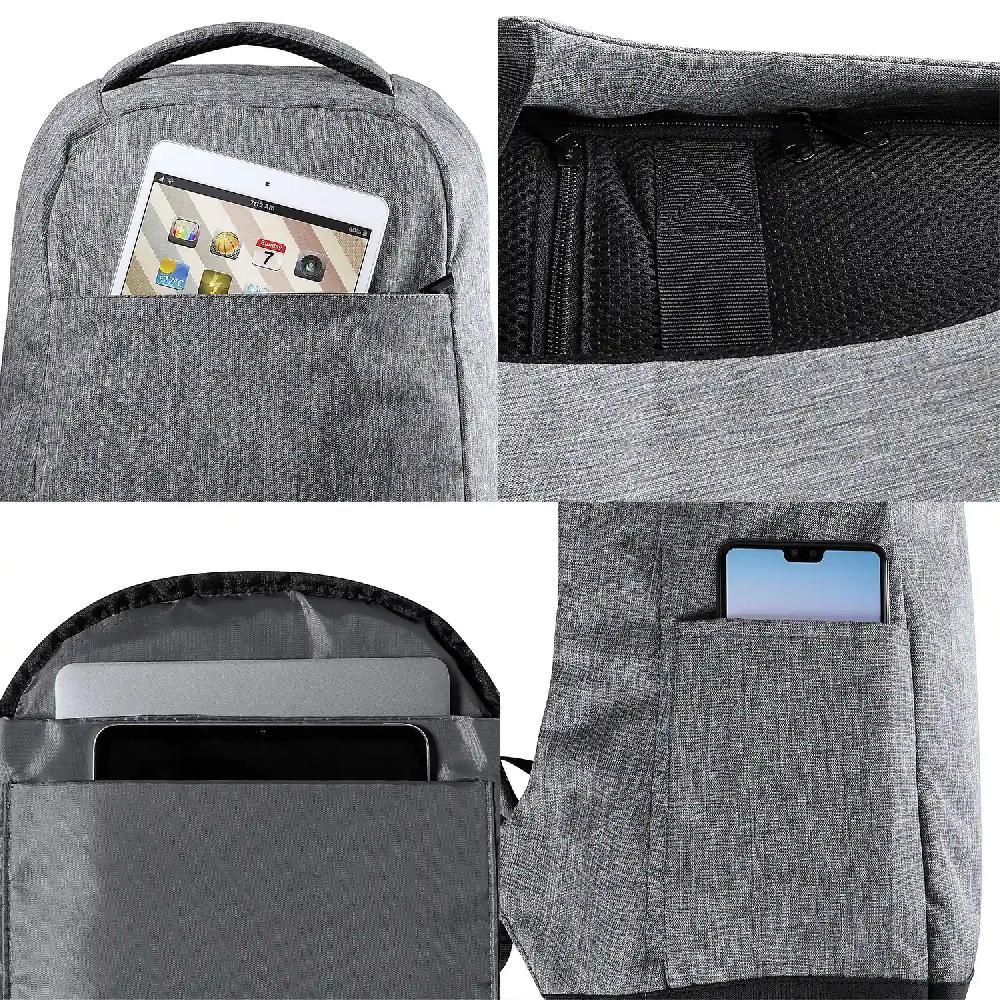 Firenze artegiani Mochila Antirrobo Conexión USB. Bolsillo Acolchado para Portátil y Tablet. Parte Trasera y Cintas Acolchadas Último día