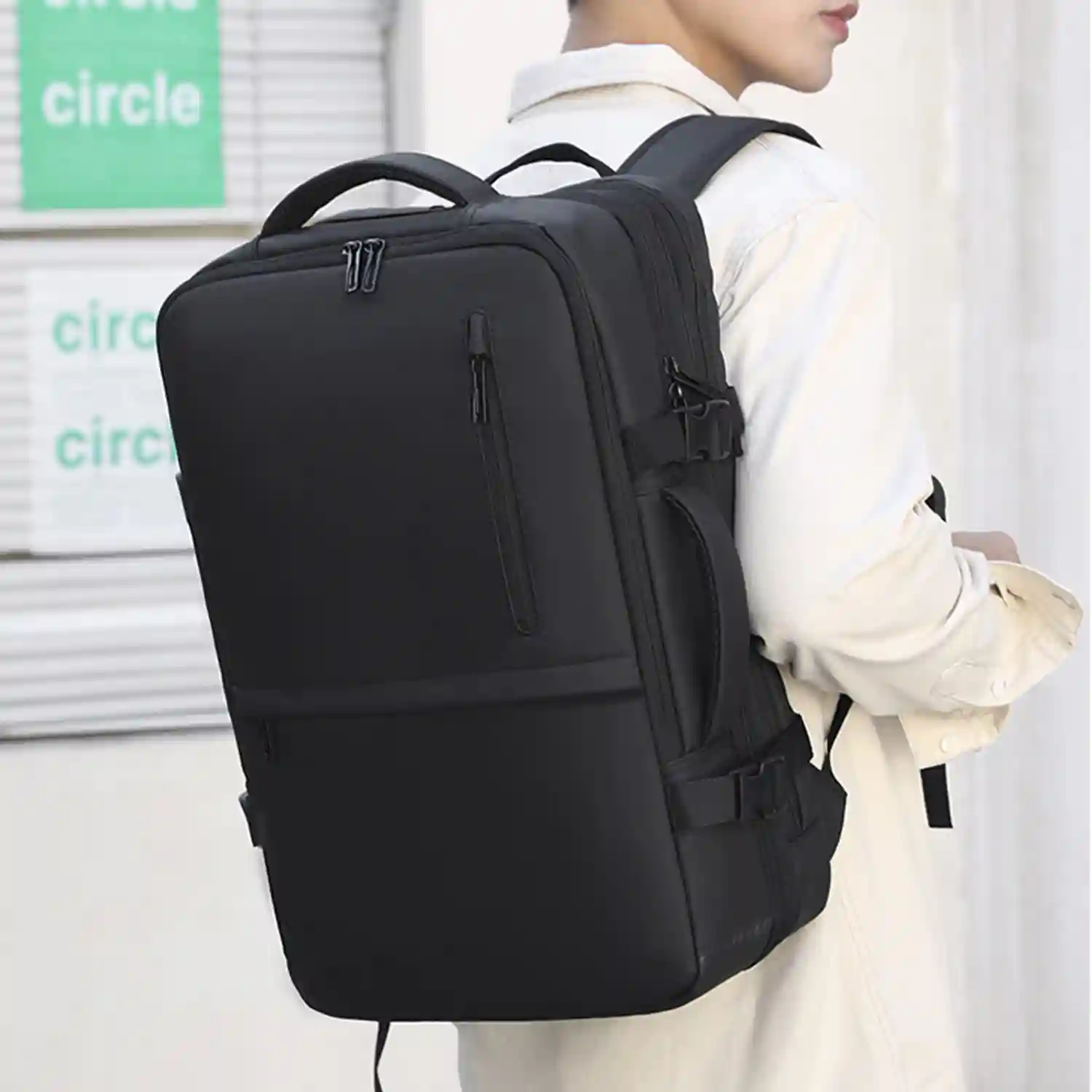 Firenze artegiani Mochila expandible viaje cabina de gran resistencia con multicompartimento y conexión USB Promoción trimestral