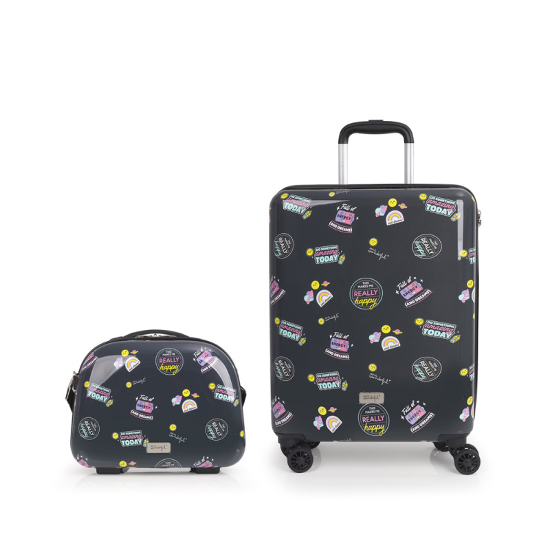 Gabol Juego de Maleta de Cabina y Neceser SMILE MR.WONDERFUL Descuento por venta flash