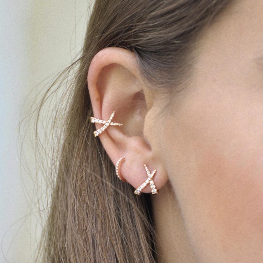 Gold&roses Ear Cuff Jardín de Aire diamantes Venta caliente
