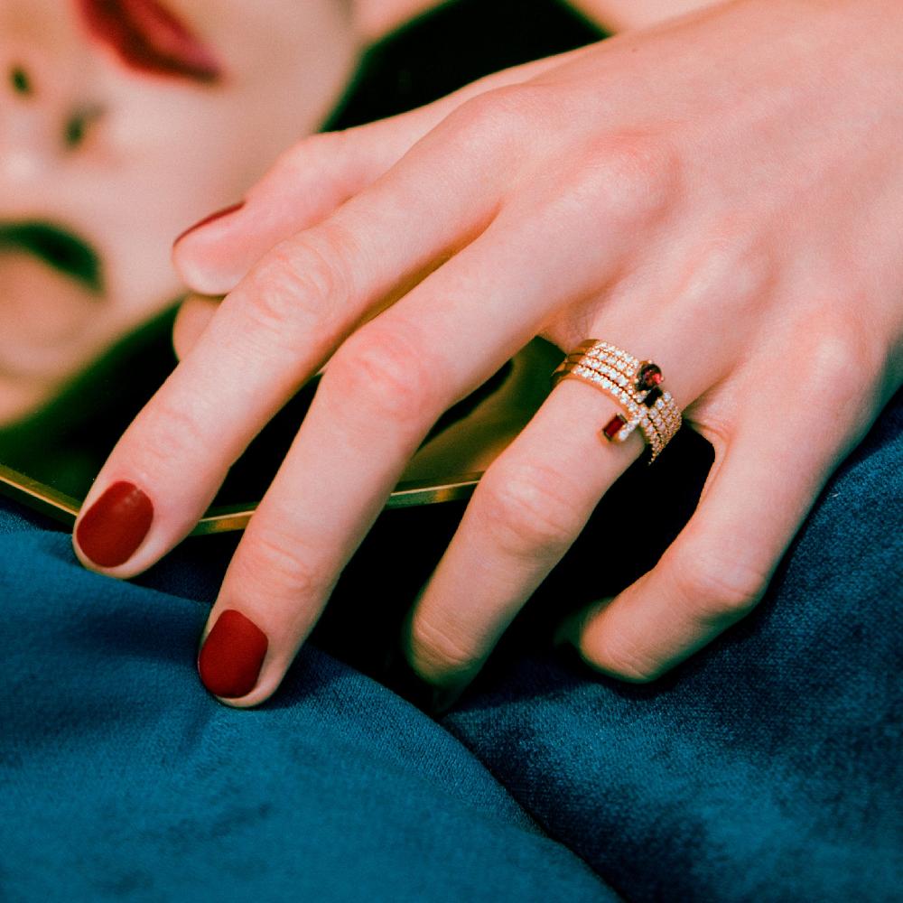 Gold&roses Anillo Bande I am Red Última moda