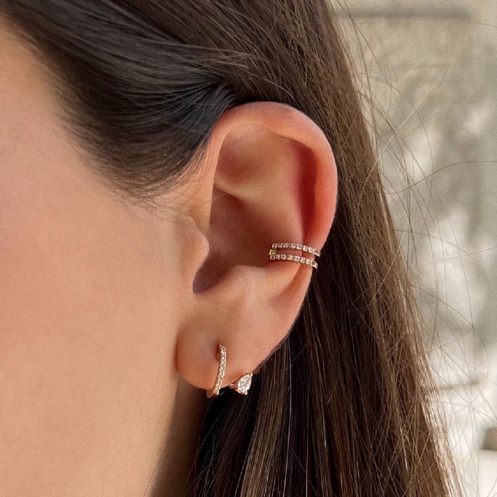 Gold&roses Ear Cuff doble banda Ventas relámpago