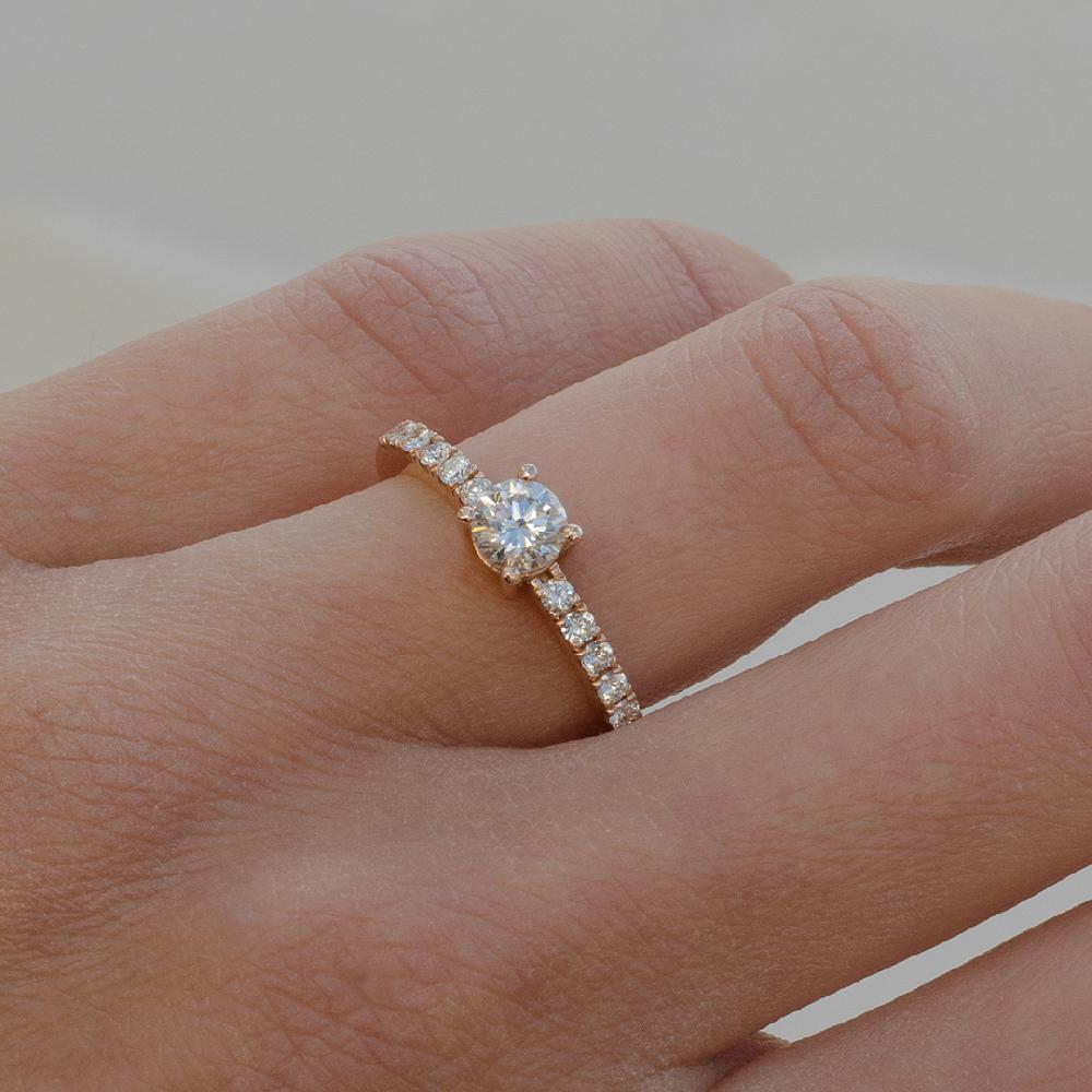 Gold&roses Solitario Privée 4 garras Venta caliente