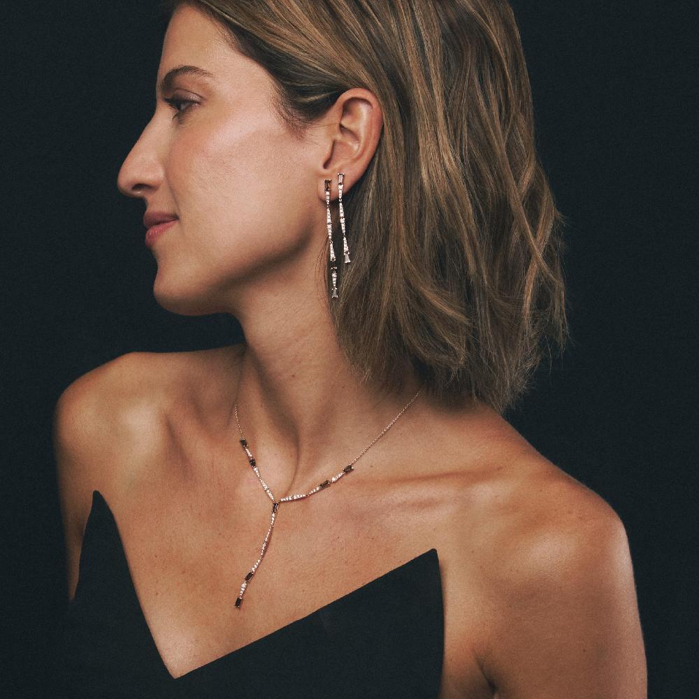 Gold&roses Collar Smoky Club Largo Venta caliente