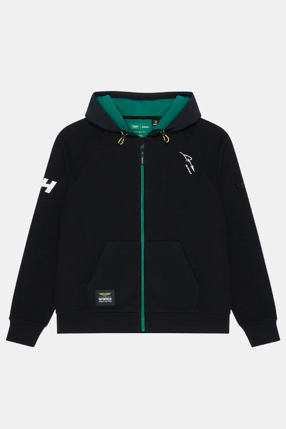 kimoa Aston Martin F1 Team x Kimoa Double Face Tech Zip Hoodie black Liquidación