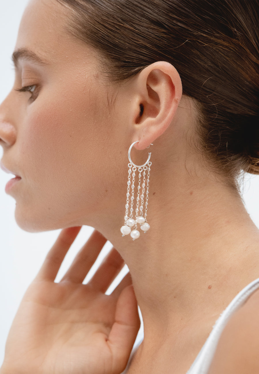 lavani Aros de plata Vega con Perlas Tienda