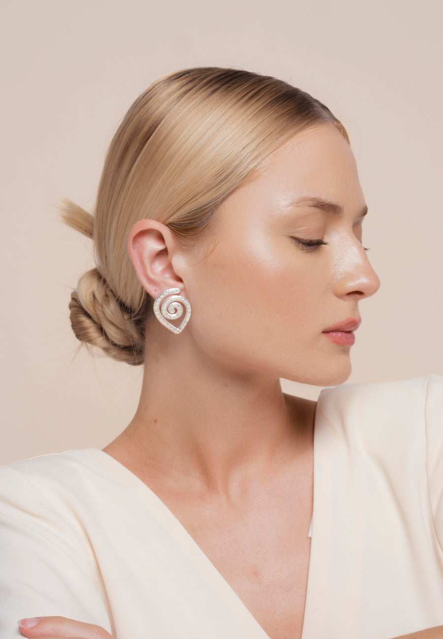 lavani Pendientes Spiral Plateados Rebajas online