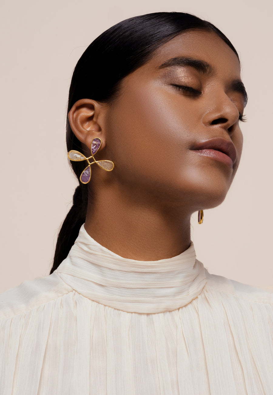lavani Pendientes Namasté Morado Amarillo Rebajas top