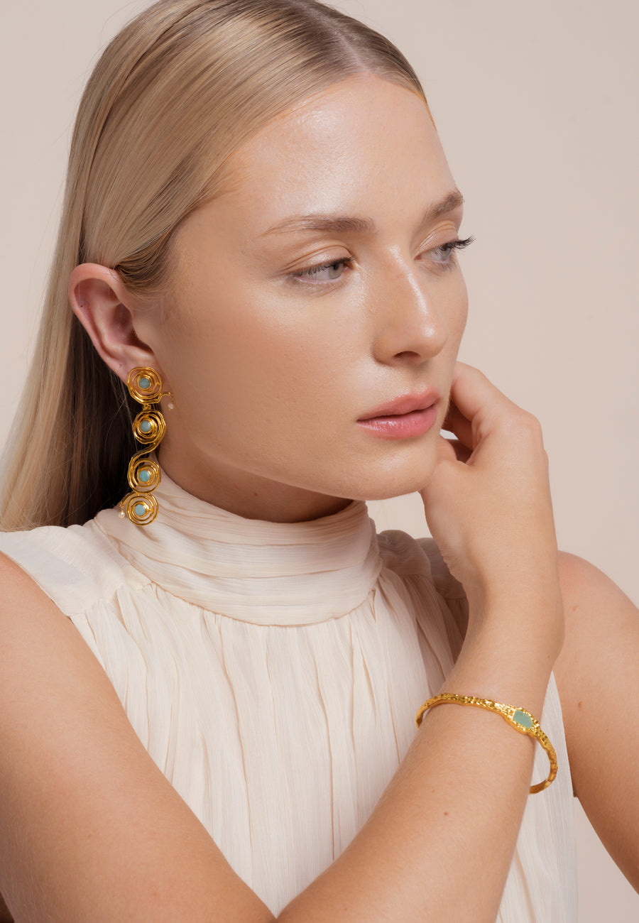 lavani Pendientes Breathe Aguamarina Envío gratis