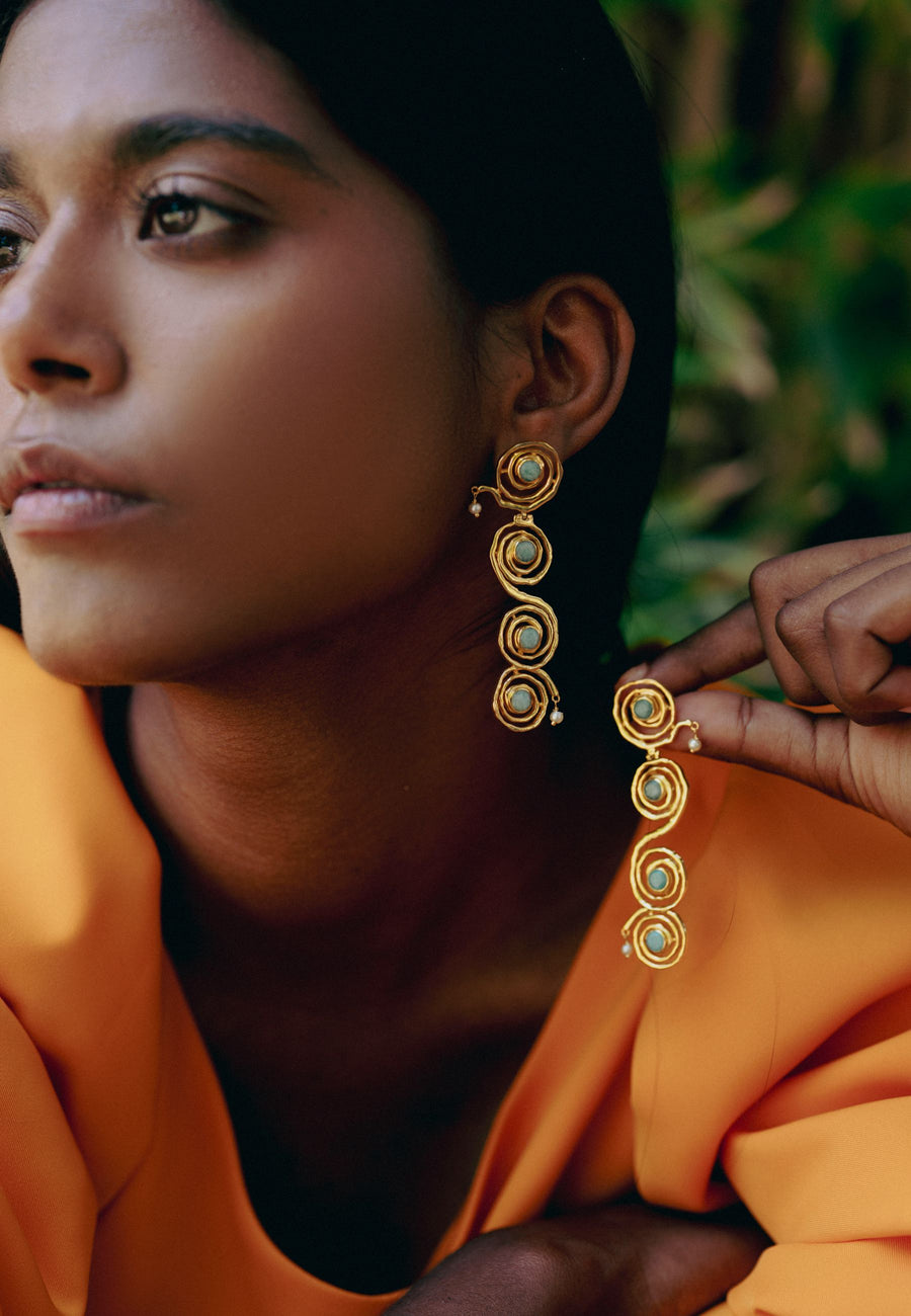 lavani Pendientes Breathe Aguamarina Envío gratis