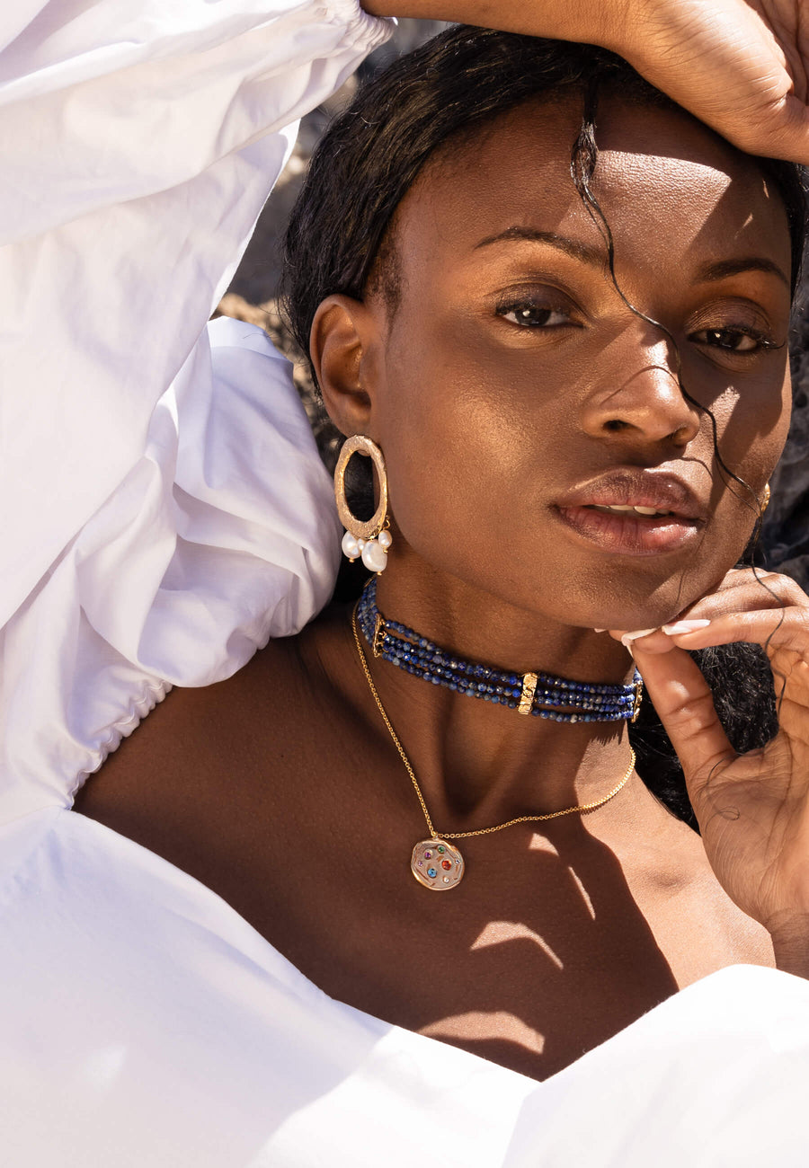 lavani Choker Liliana Azul Venta caliente