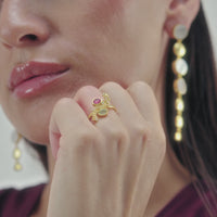 lavani Anillo Cassara Aguamarina y Fucsia Devoluciones gratuitas