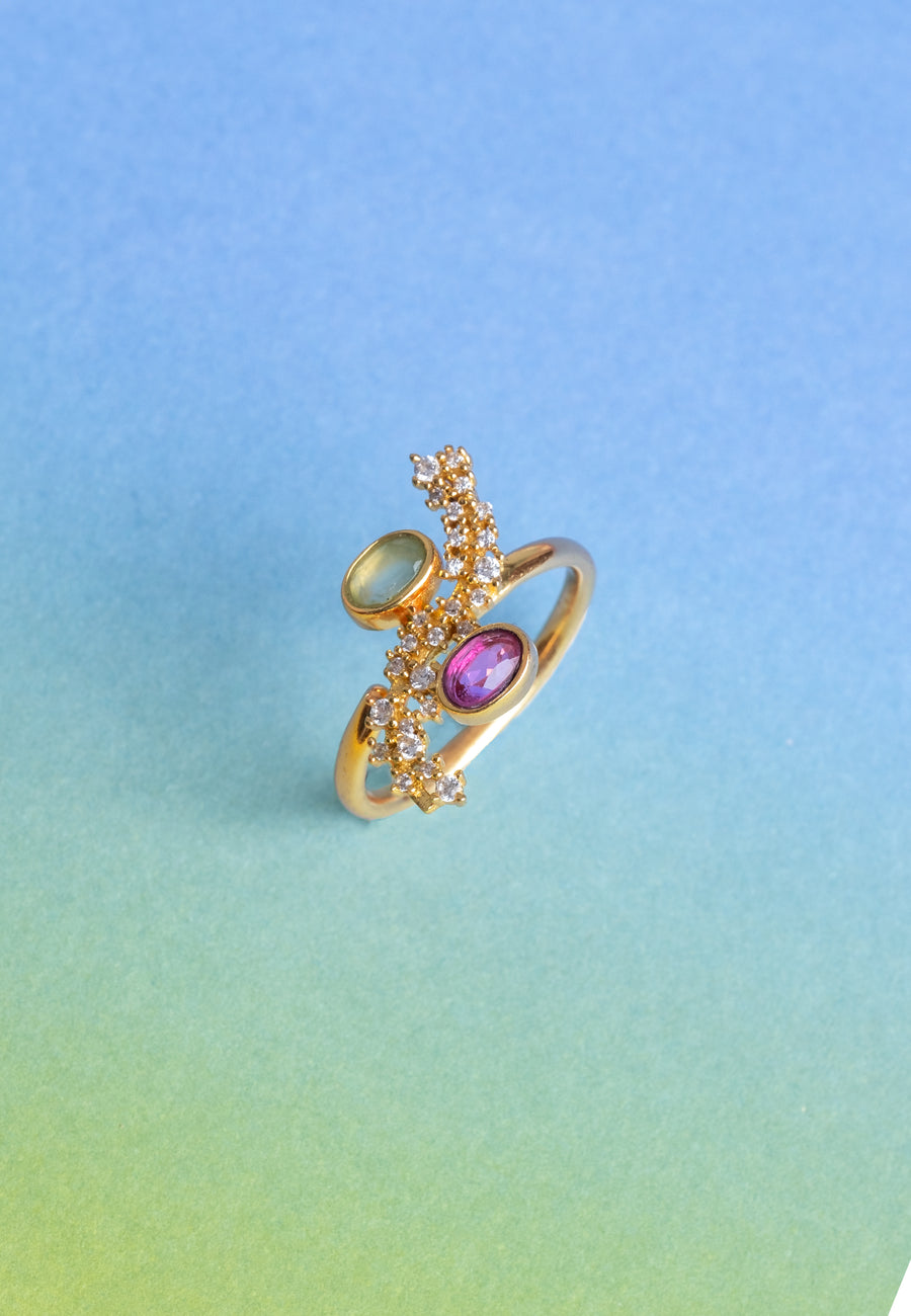 lavani Anillo Cassara Aguamarina y Fucsia Devoluciones gratuitas
