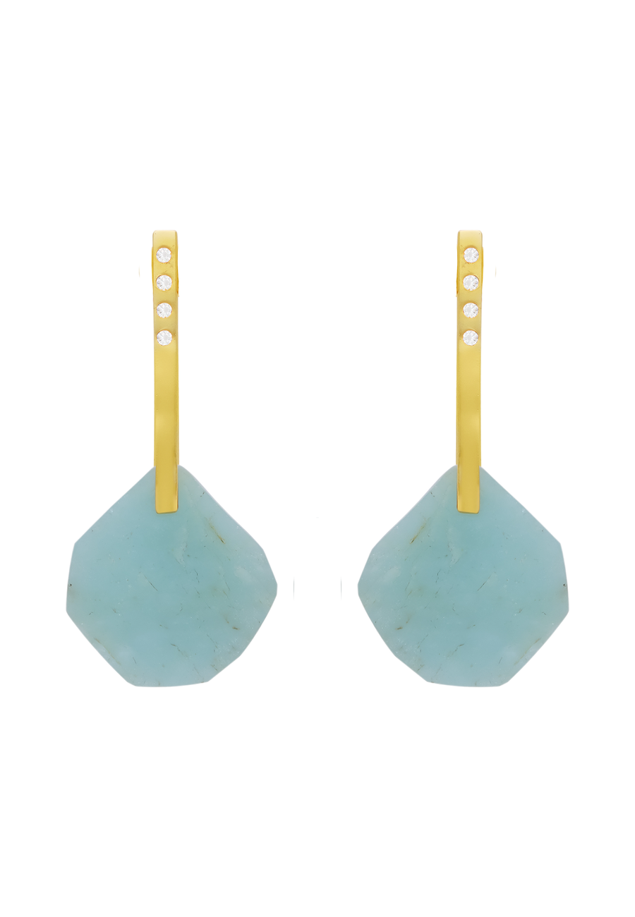 lavani Pendientes Bindu Aguamarina