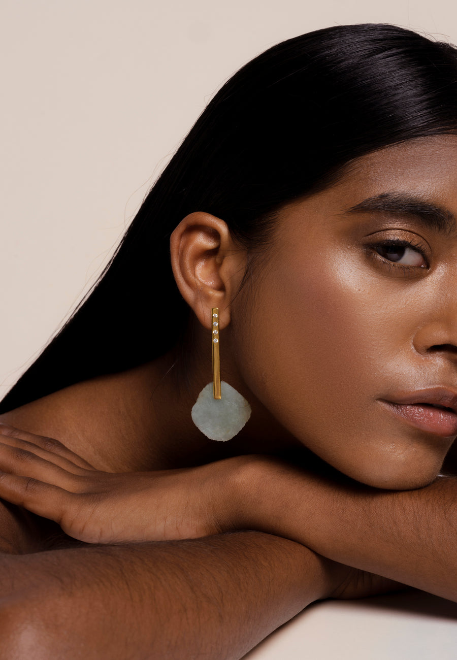 lavani Pendientes Bindu Aguamarina Última moda