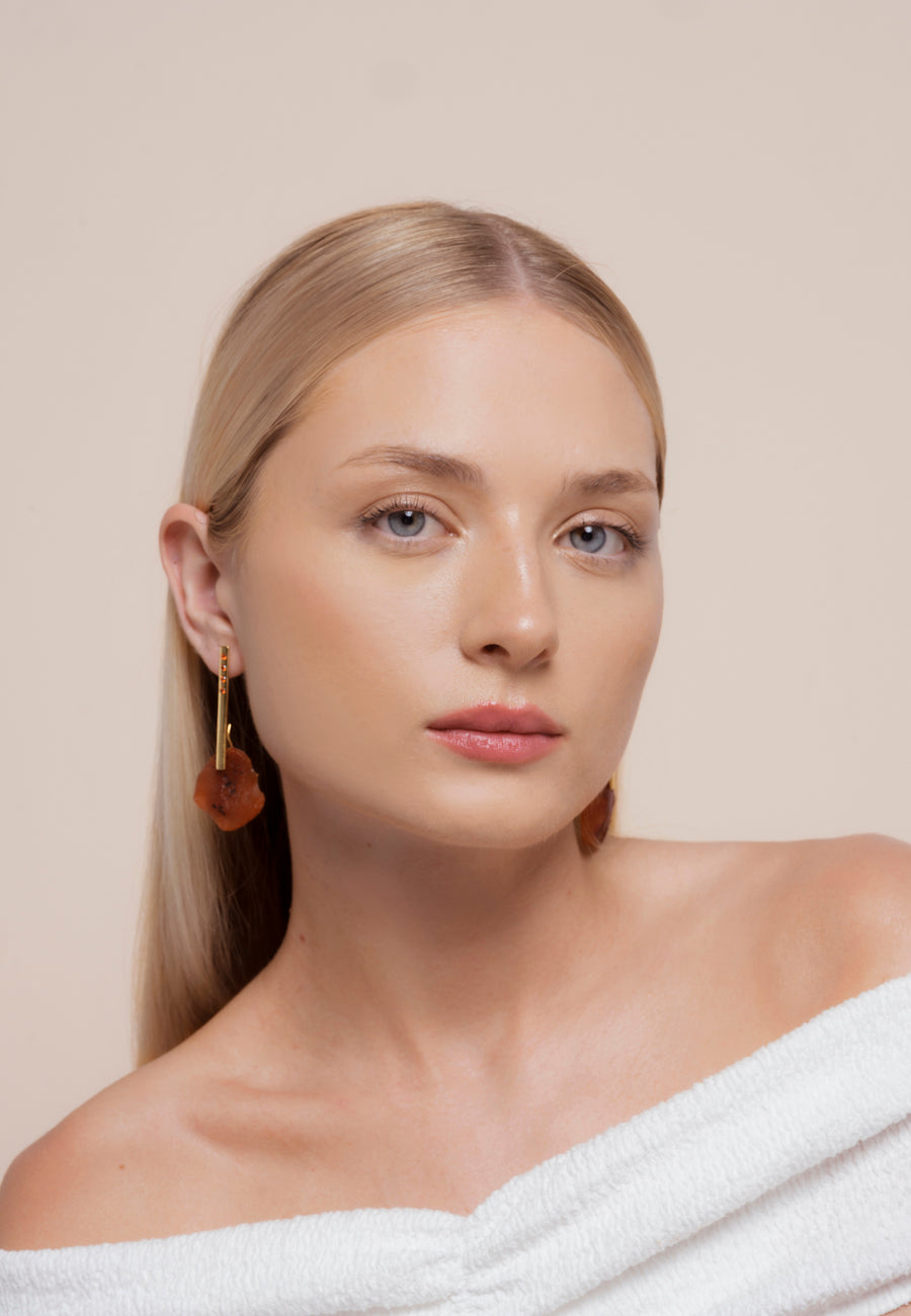 lavani Pendientes Bindu Naranja Descuento por venta flash