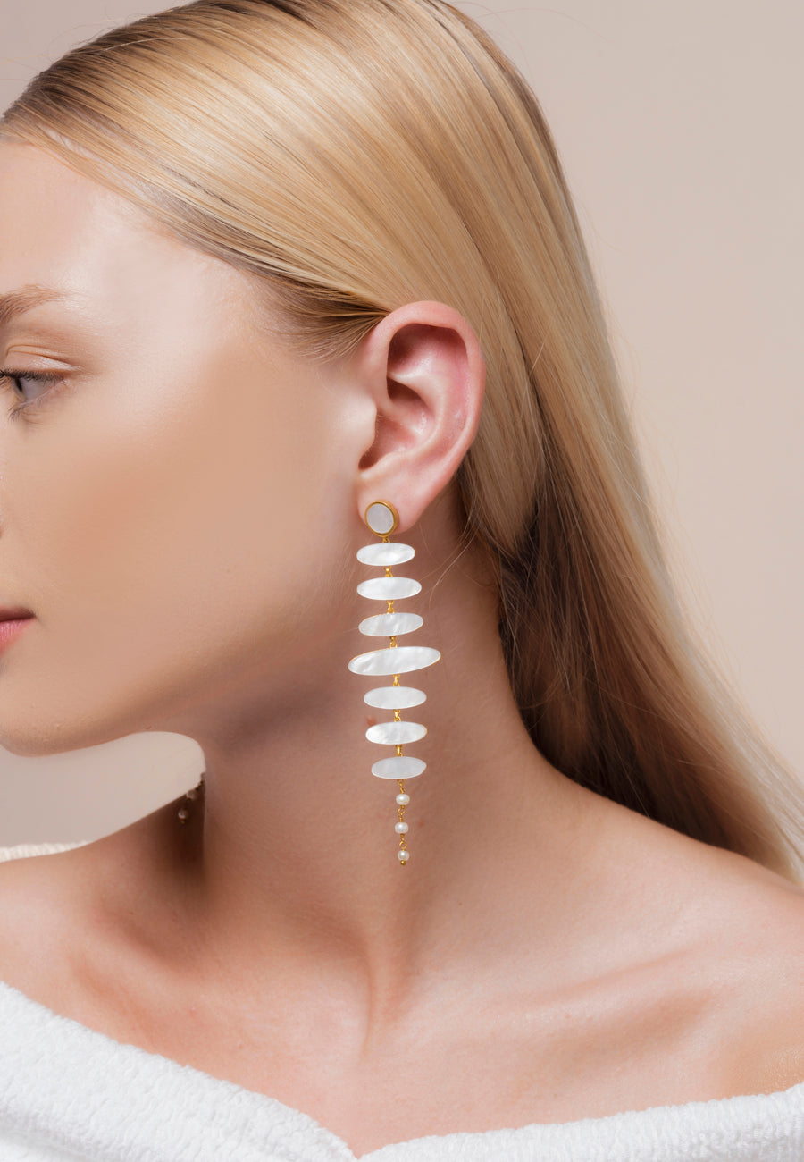 lavani Pendientes Zenith Blanco Ofertas especiales