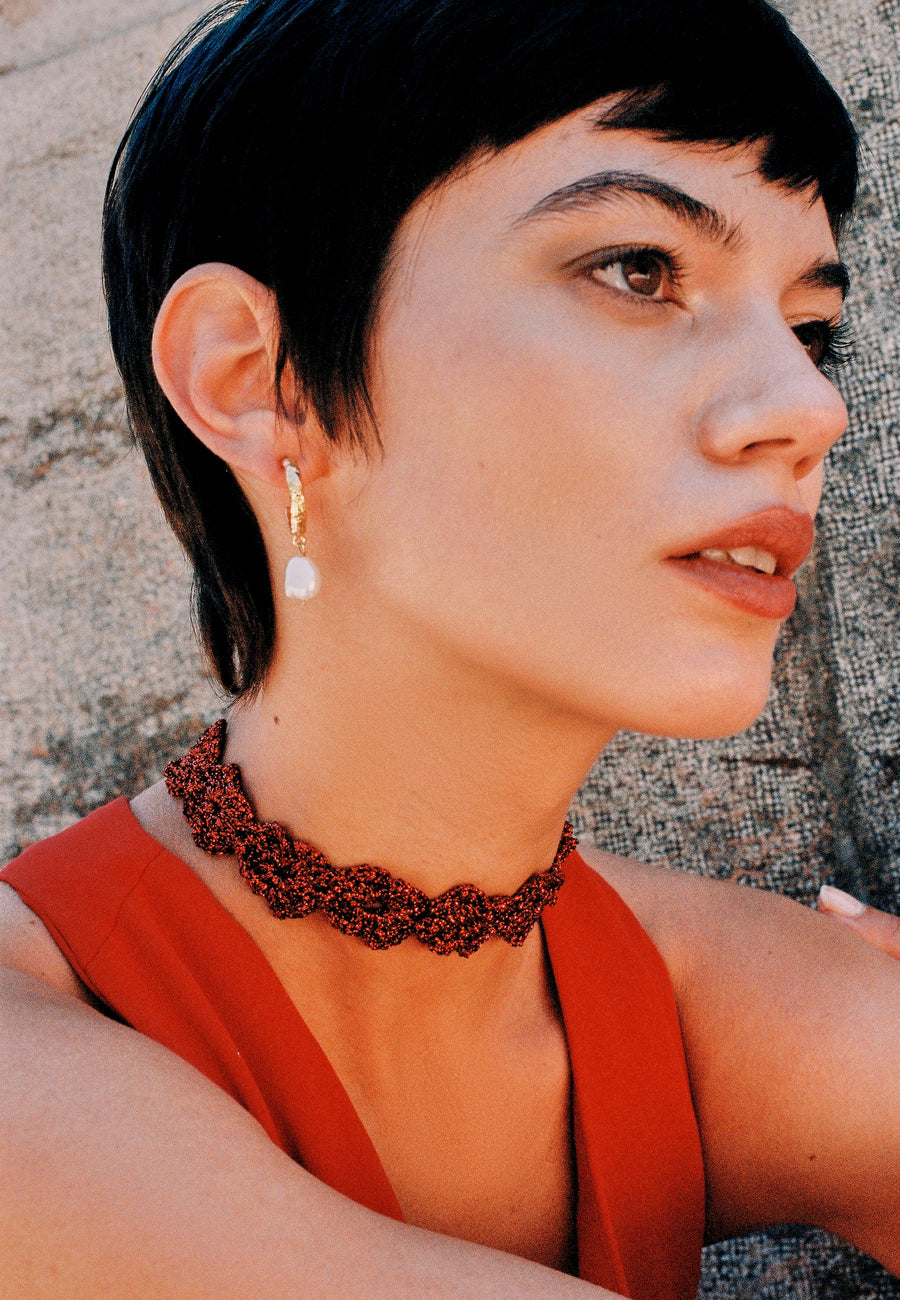 lavani Choker Clover Gertrudis Rojo Libre de impuestos