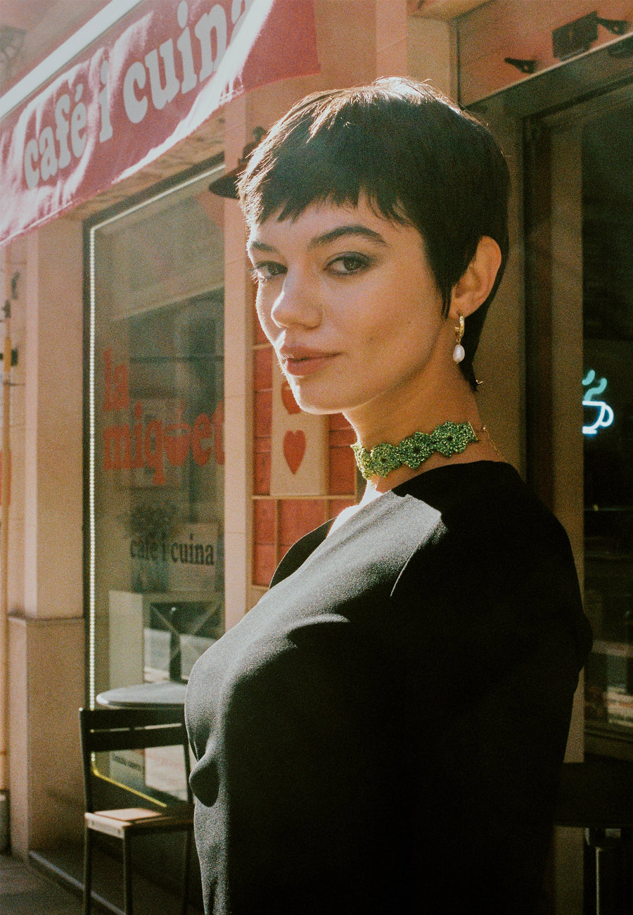 lavani Choker Clover Gertrudis Verde Descuentos del mes