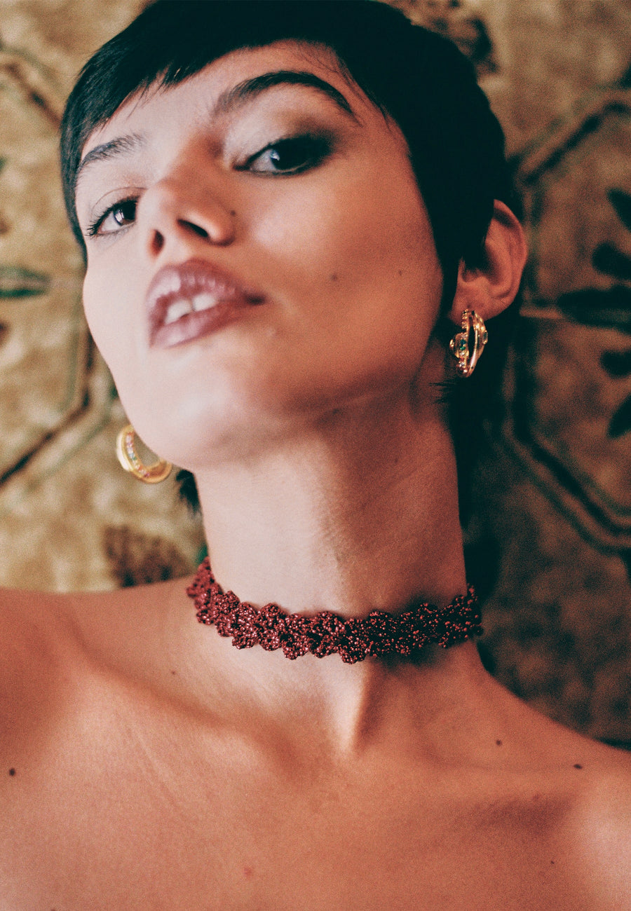 lavani Choker Spike Pitiusas Rojo Grandes ahorros